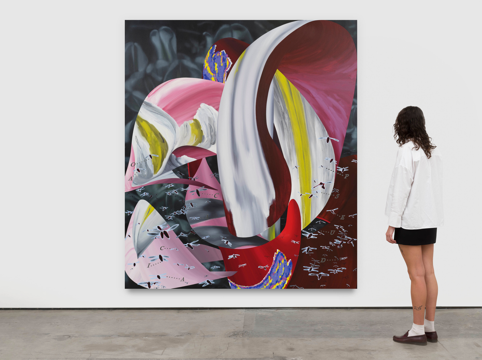 Vivien Zhang Adornment2024 Acrylic, charcoal and oil on linen 220 x 190 cm 86 5/8 x 74 3/4 in