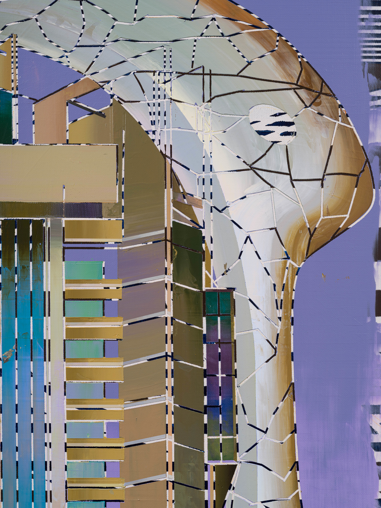 Cui Jie Ceramic Kissing Geese and Shanghai Huaneng Union Tower, Shanghai2023 Acrylic on canvas 200 x 150 cm 78 3/4...