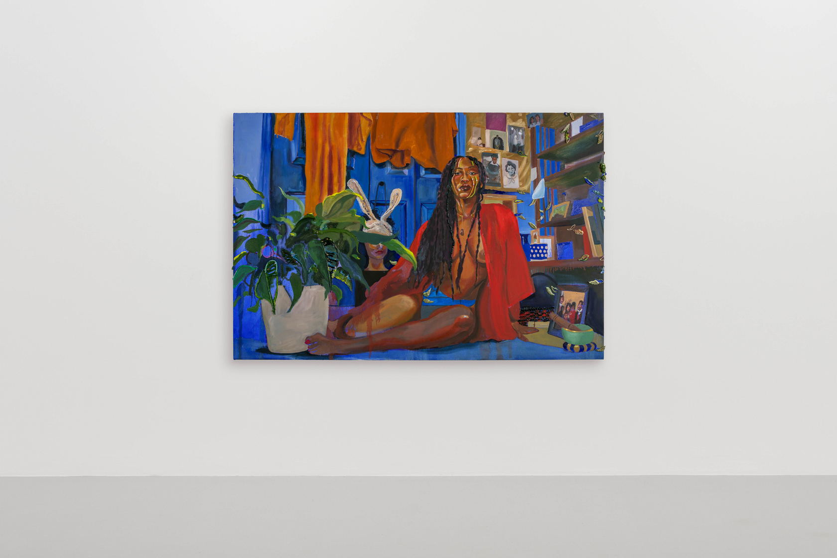 Gisela McDaniel Find my voice again2022 Oil on canvas, found objects, sound 101.6 x 152.4 cm 40 x 60 in