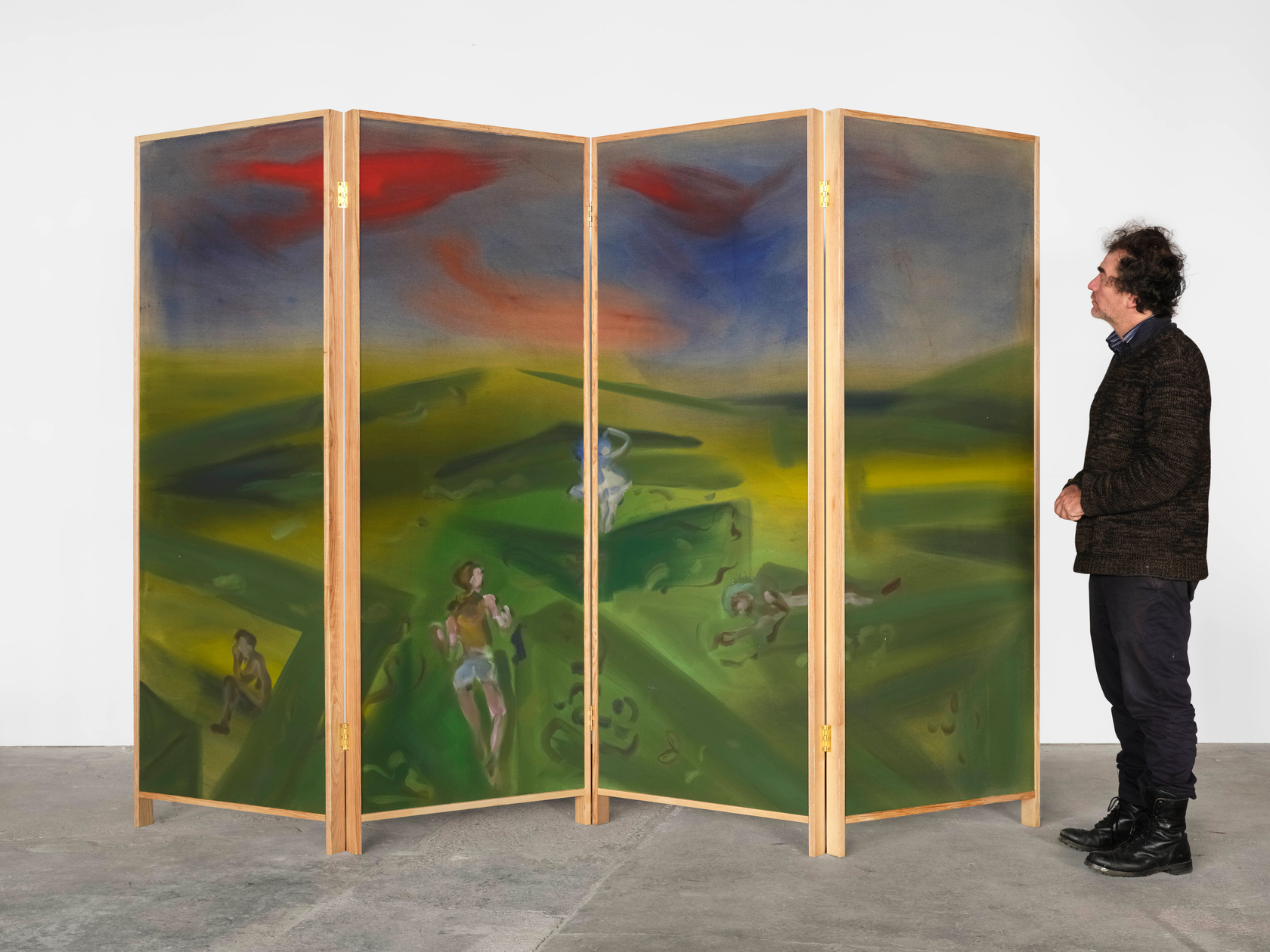Sophie von Hellermann Forever Lost2025 Acrylic on canvas and wood 4 panels each: 213.5 x 75 cm 84 x 29...