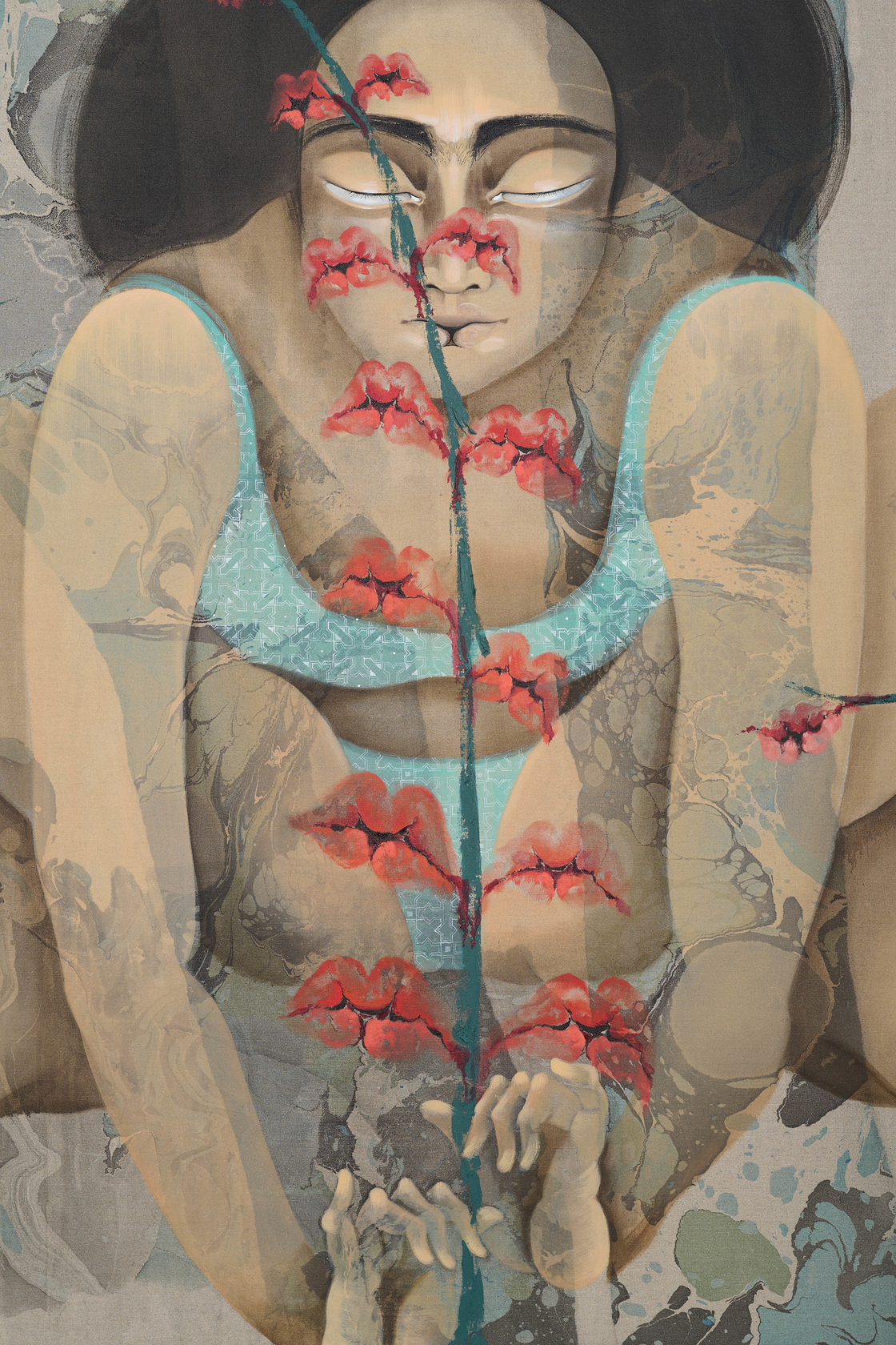 Hayv Kahraman, Lip Plants, 2023