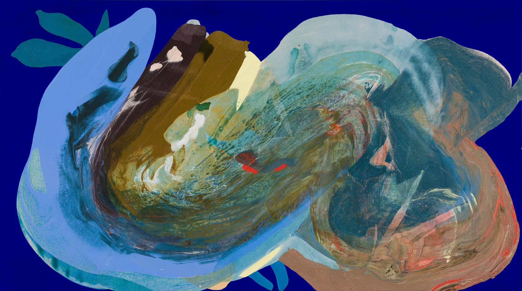 Ragna Bley Still Rush2025 Acrylic, oil and vinyl paint on linen canvas 116 x 207 cm 45 5/8 x 81...