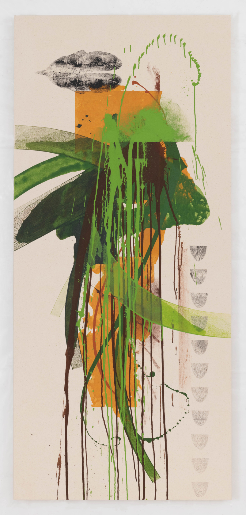 Elizabeth Neel Haymaking2023 Acrylic on canvas 198.1 x 88.9 cm 78 x 35 in