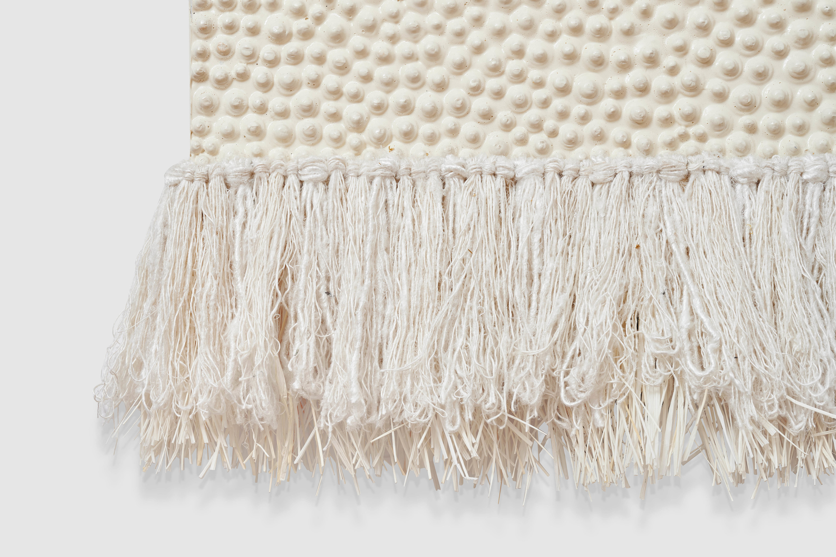 Lina Iris Viktor a world spun for billions of years before our birth2024 24 carat gold, acrylic, linen, raffia, silk,...