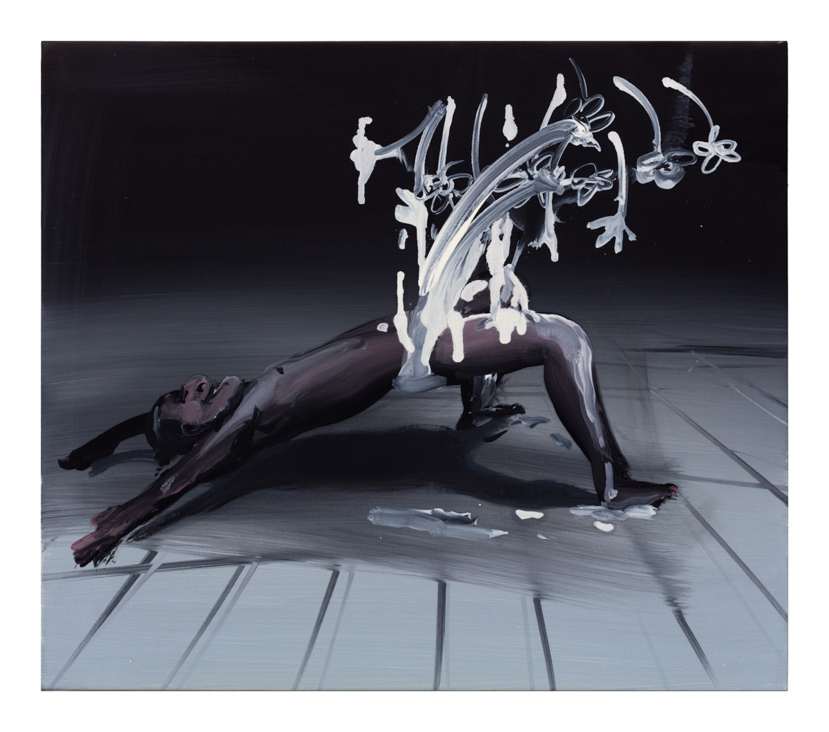 Tala Madani, Dripping flowers, 2016