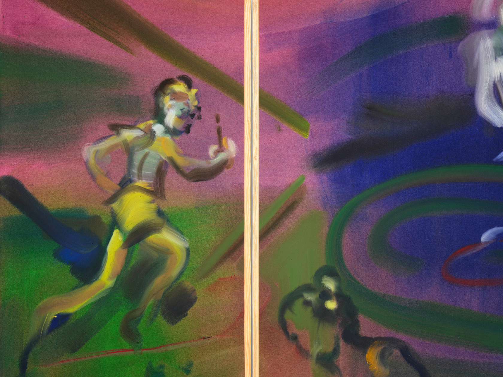 Sophie von Hellermann Living Is Dreaming2025 Acrylic on canvas and wood 4 panels each: 213.5 x 75 cm 84 x...