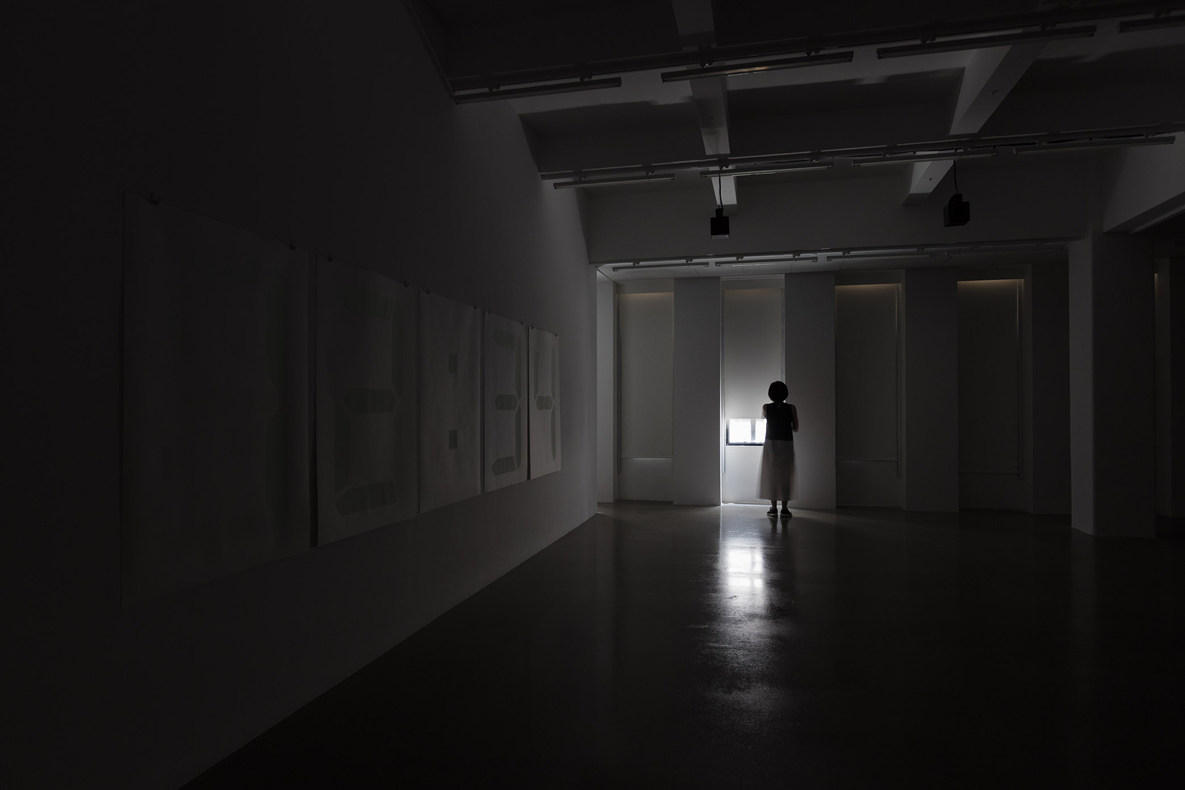 Philippe Parreno Fade to Black2017 40 screen prints on paper, phosphorescent pigment 141 x 100 cm