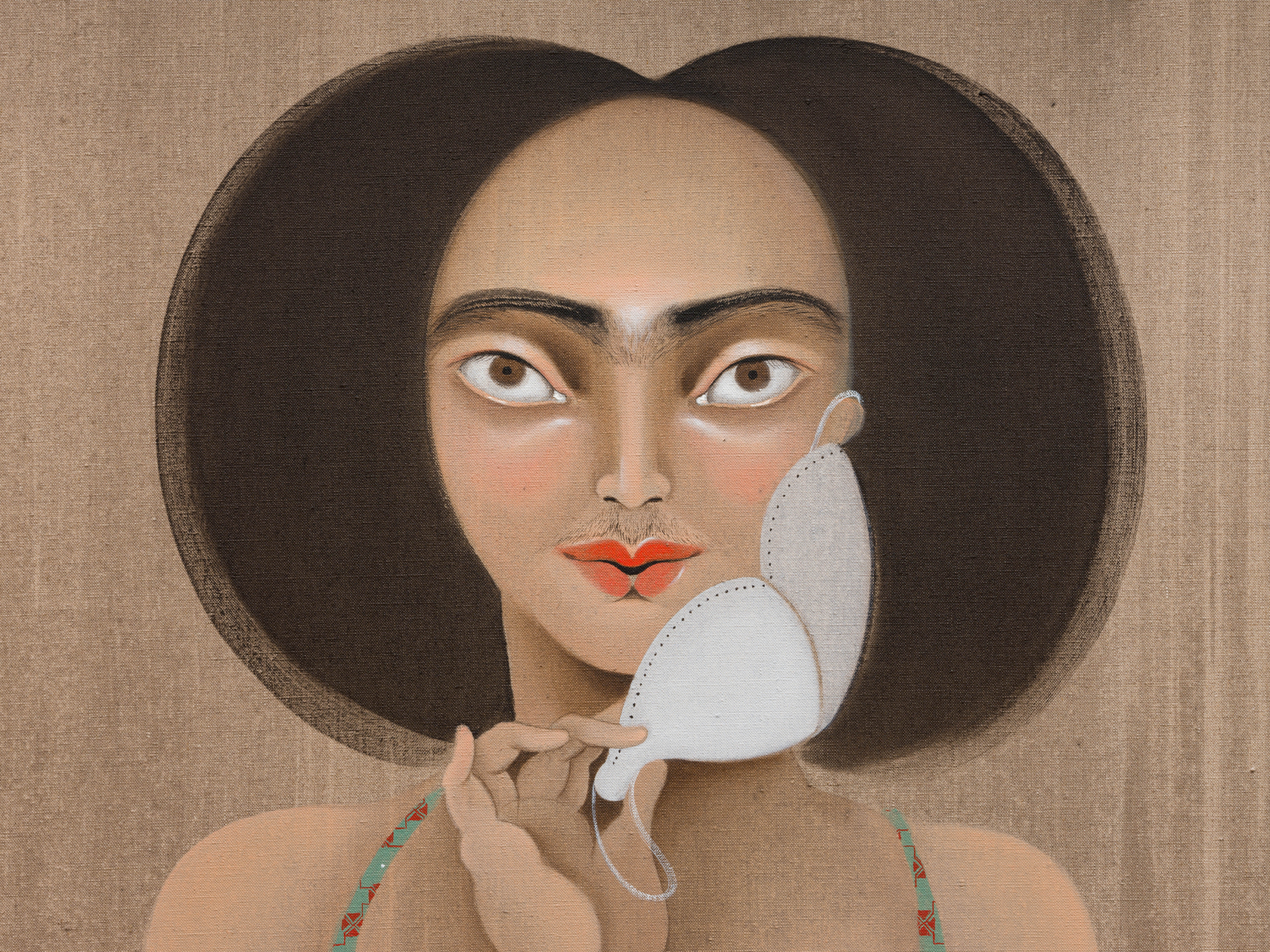 Hayv Kahraman, Moustache mask, 2021