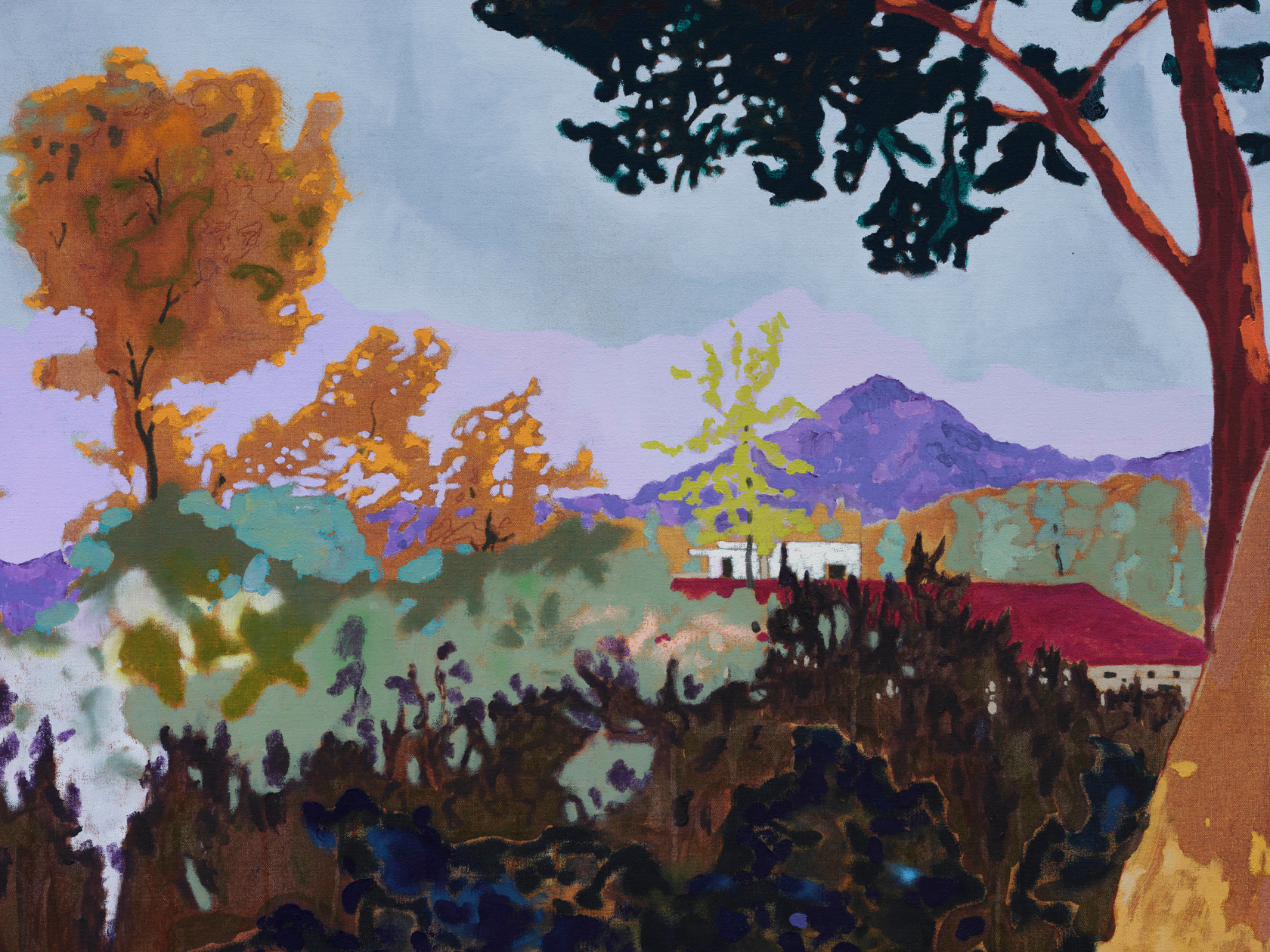 Pierre Knop Climbing the Stairs2024 Oil, ink and oil pastel on canvas 180 x 160 cm 70 7/8 x 63...