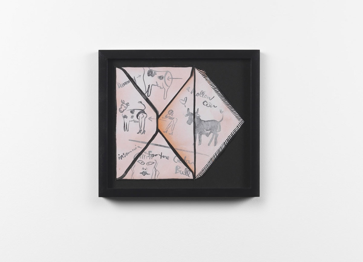 Mary Reid Kelley & Patrick Kelley Daedalus' Sketch 22014 Ink and gouache on paper 29.5 x 27 x 4.2 cm...