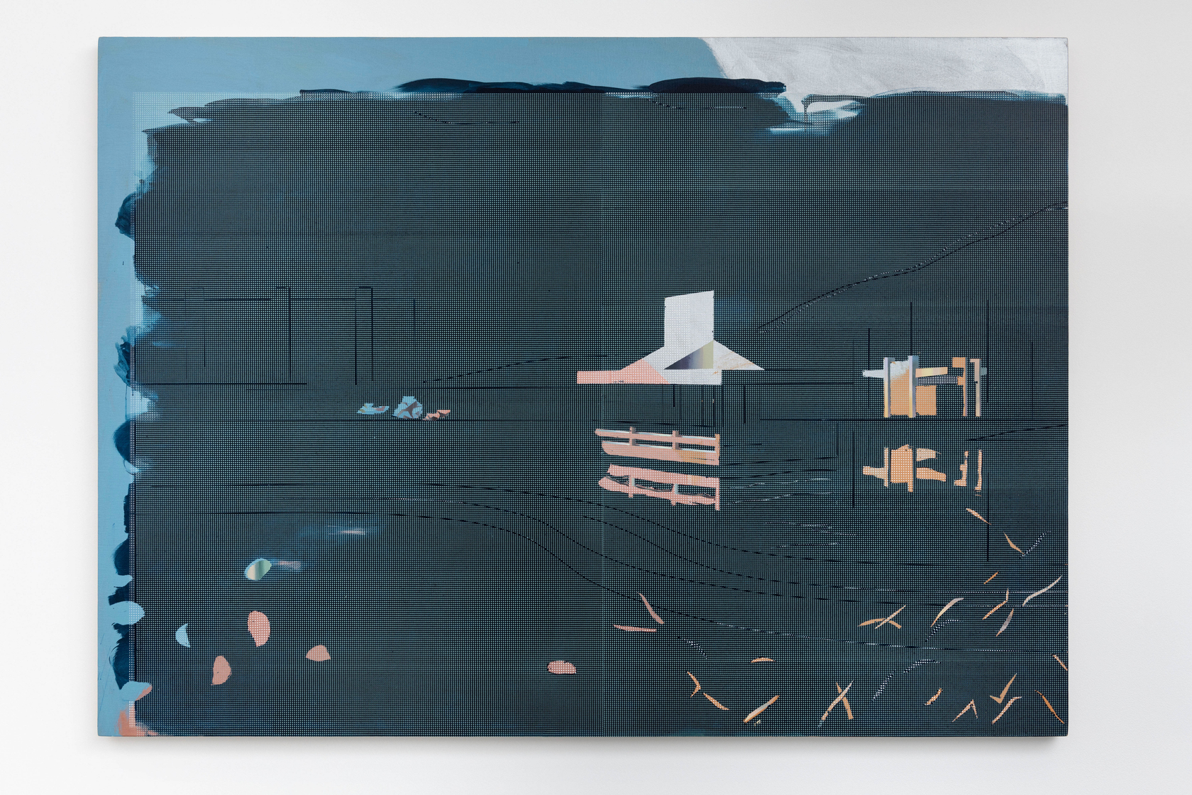 Cui Jie The Lakeside Pavilion and the Refreshment Kiosk2019 Acrylic on canvas 180 x 250 cm 70 7/8 x 98...