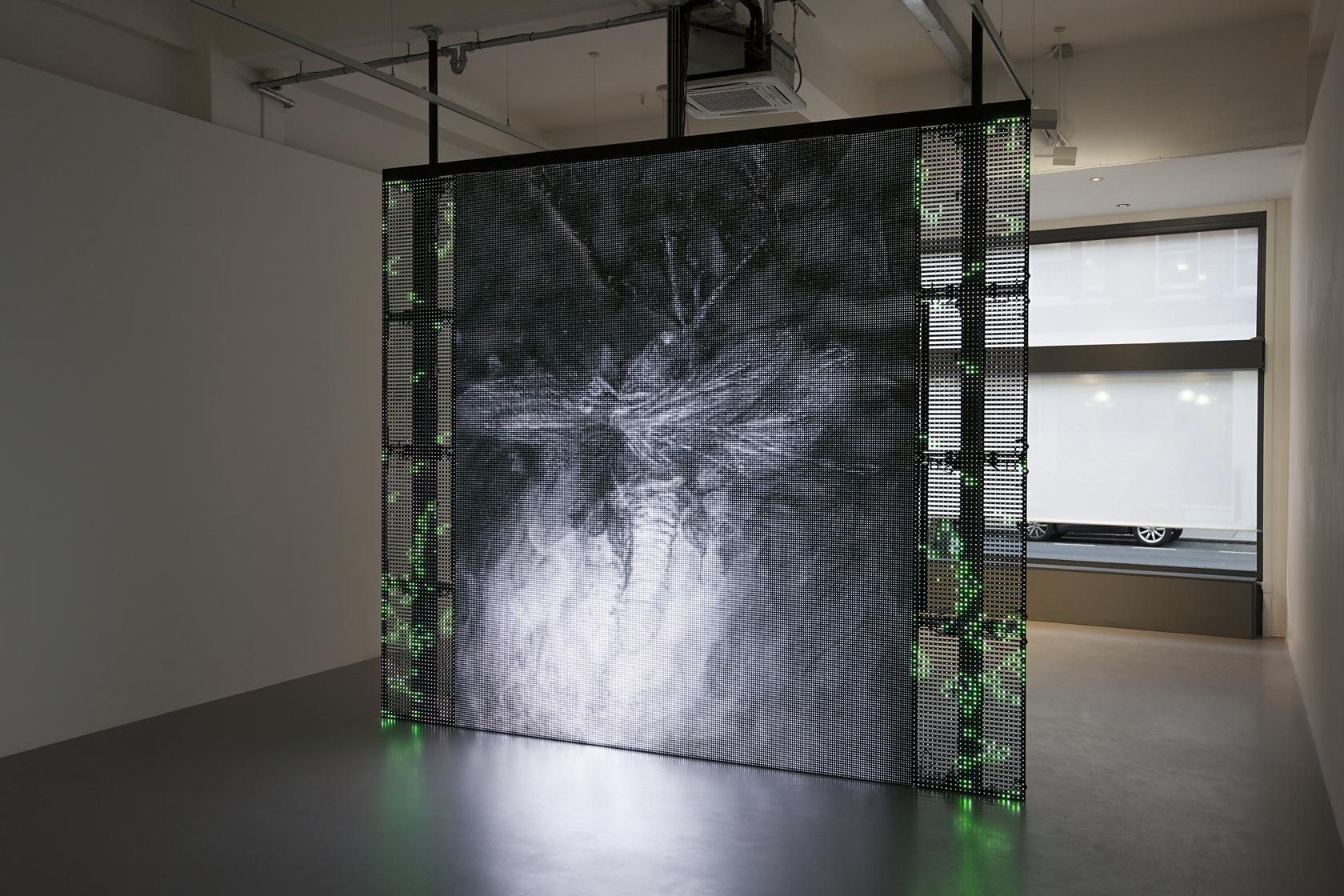 Philippe Parreno With a Rhythmic Instinction to be Able to Travel Beyond Existing Forces of Life (Green, Rule#1)2014 8 LED...