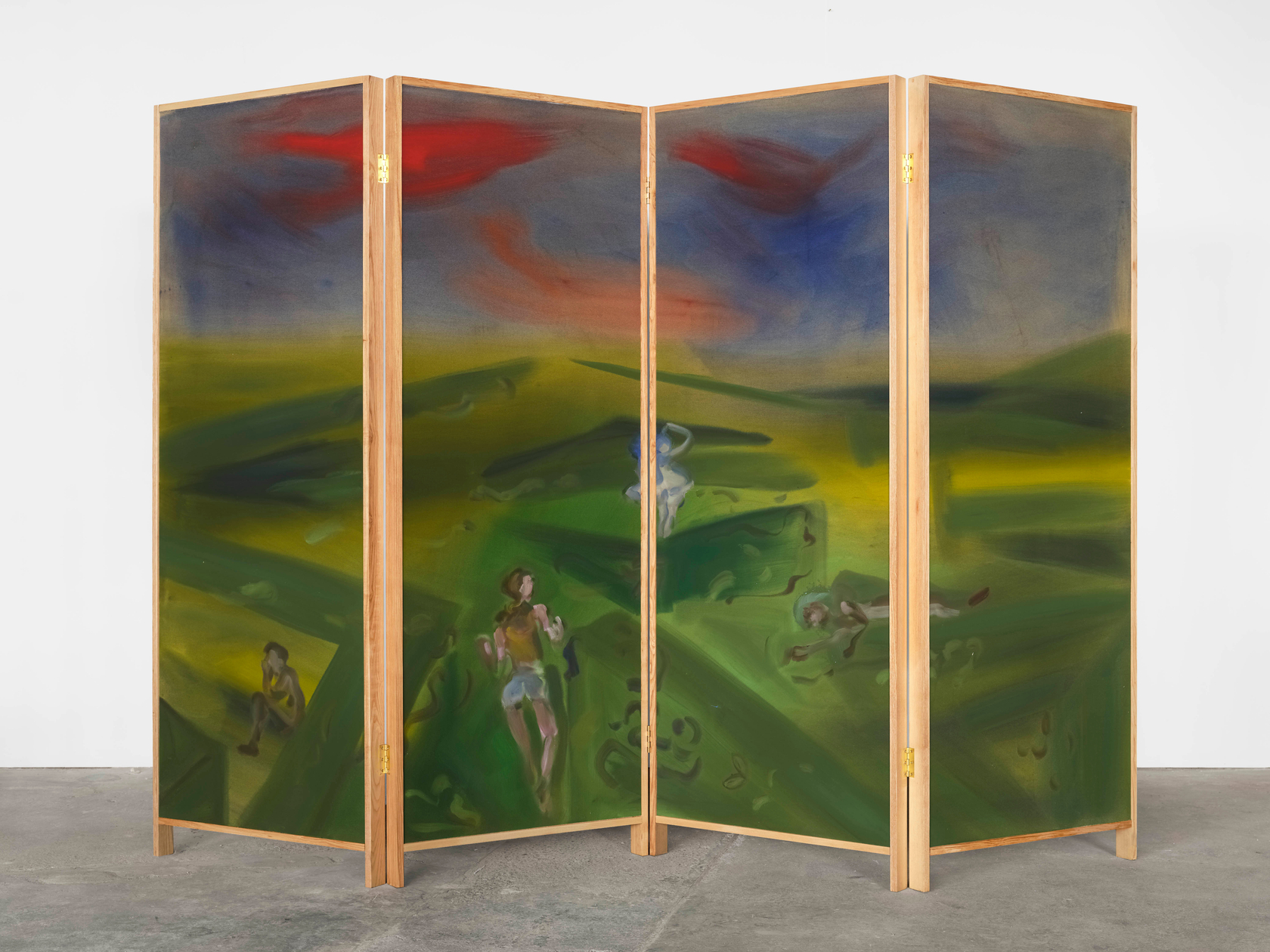 Sophie von Hellermann Forever Lost2025 Acrylic on canvas and wood 4 panels each: 213.5 x 75 cm 84 x 29...