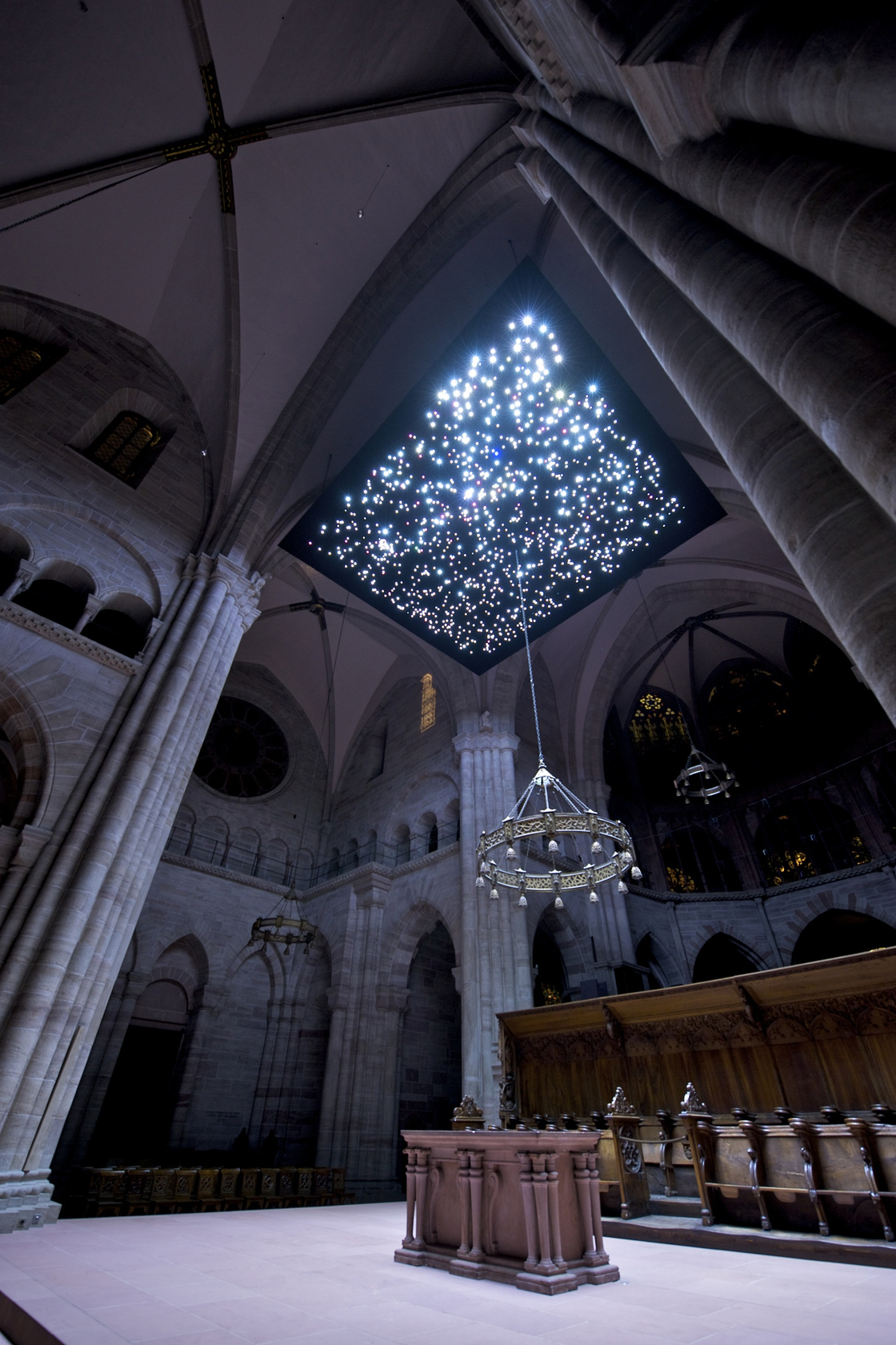 Night Sky: Mercury & Venus, 2010 LED-installation, felt, aluminium profiles, cables Angela Bulloch's Night Sky works rely on computer simulation...