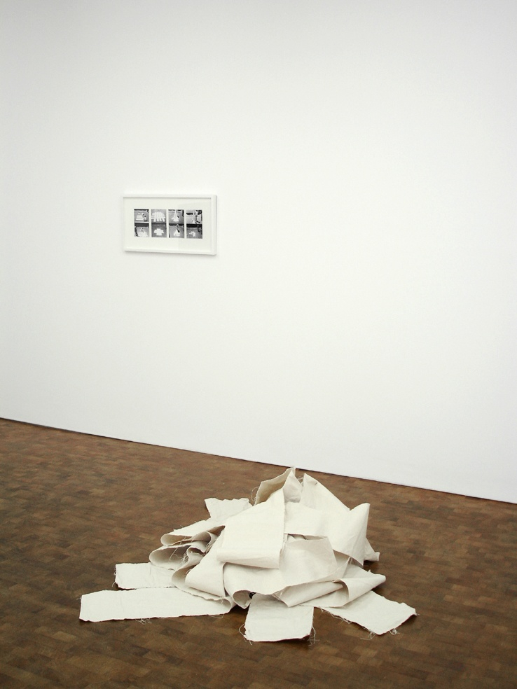 Canvas Weaving, 1970 4 vintage black & white photographs (2 images per sheet), 8 canvas straps For this work Felix...