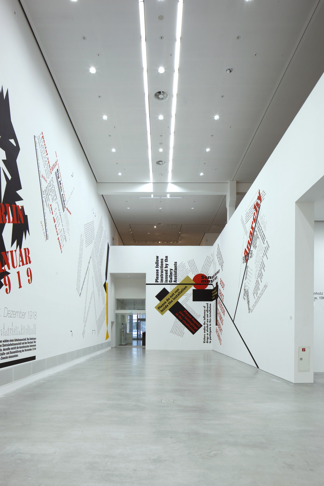 BODYSPACEMOTIONTHINGS, 2011 (detail; center) Novembergruppe, 2011 (detail; left) Anarchy, 2011 (right) In her works, Angela Bulloch studies the complex operation...