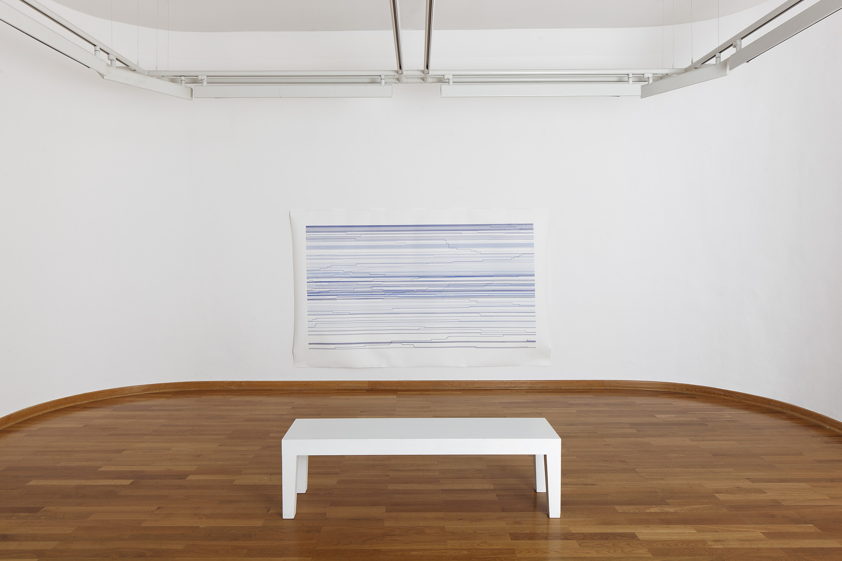 Ohne Titel (2DD-GDM 001-2011), 2011 Ink on paper The Drawings Machines are wall-mounted machines which make continuous line drawings onto...