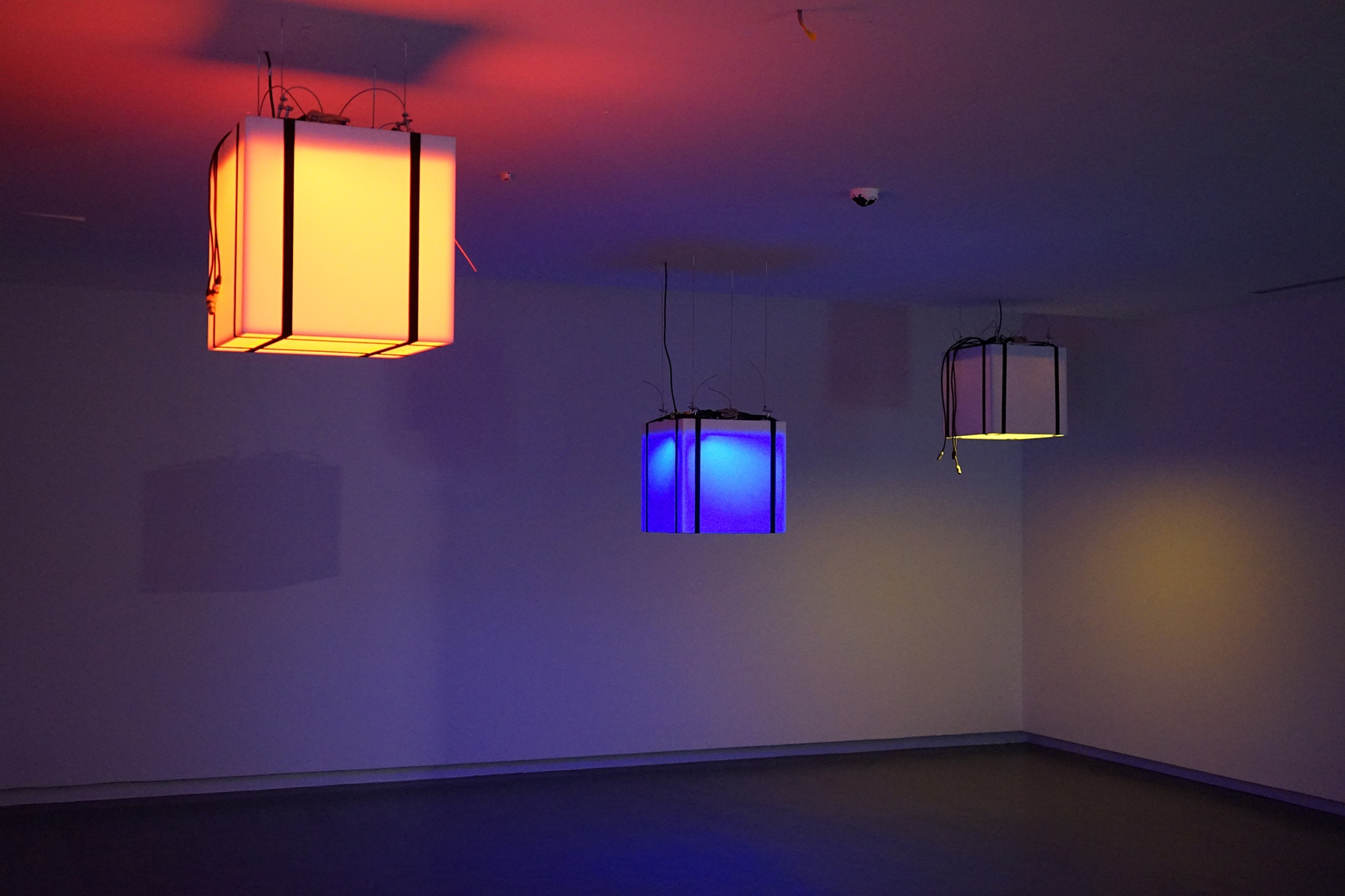 Mondrian Corian (red), 2010 Mondrian Corian (blue), 2010 Mondrian Corian (yellow), 2010 From left to right All works: Corian, textile...