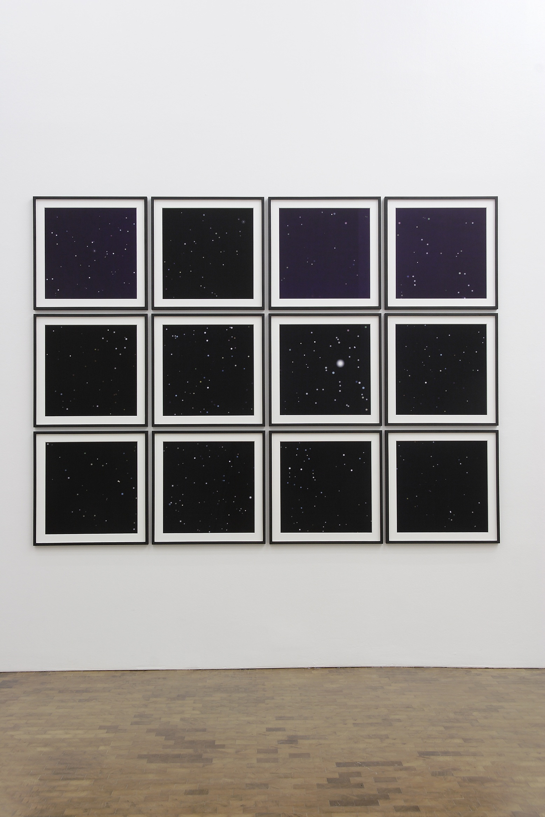 Night Sky Prints E.T. From Mercury.12, 2007 Pigment prints on Hahnemühle Photo Rag, 12 parts Generated using Celestia -a space...