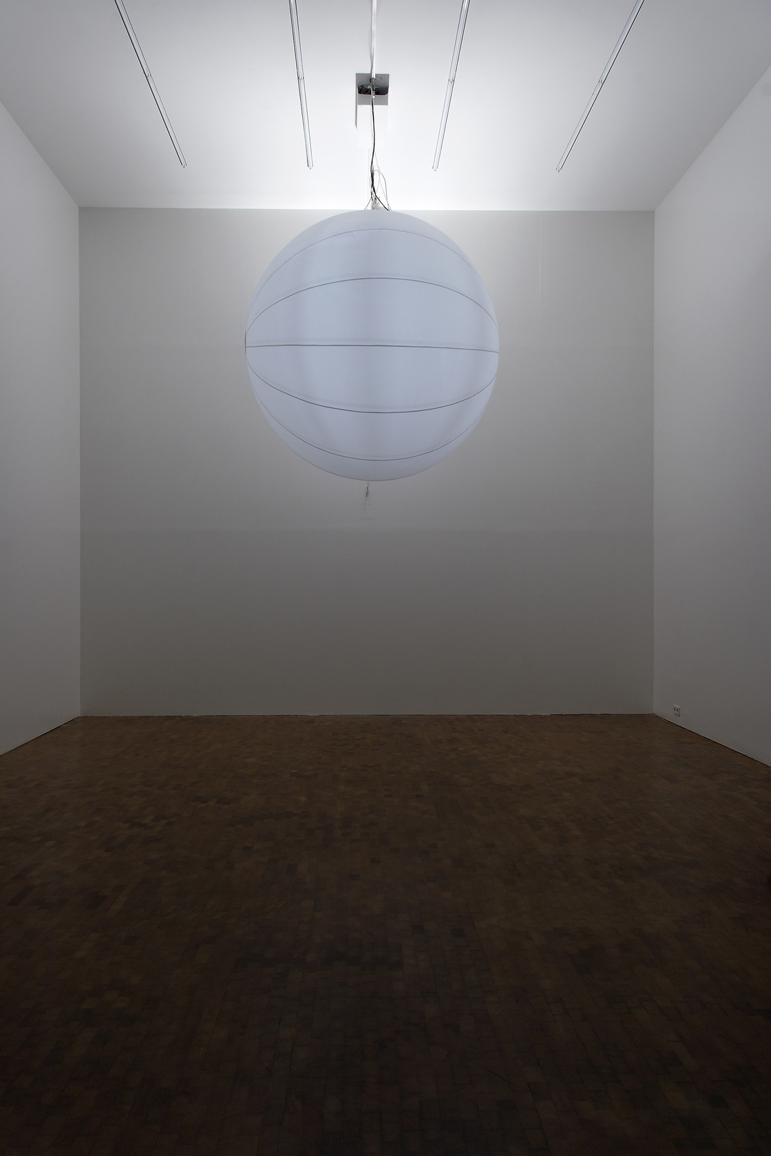 Last Year. 2007, 2007 DVD, beamer, 2m diameter 2-layer aerostatic balloon (internal polyurethane), lights, aquarium pump, air, dimmer pack, DMX-controller,...