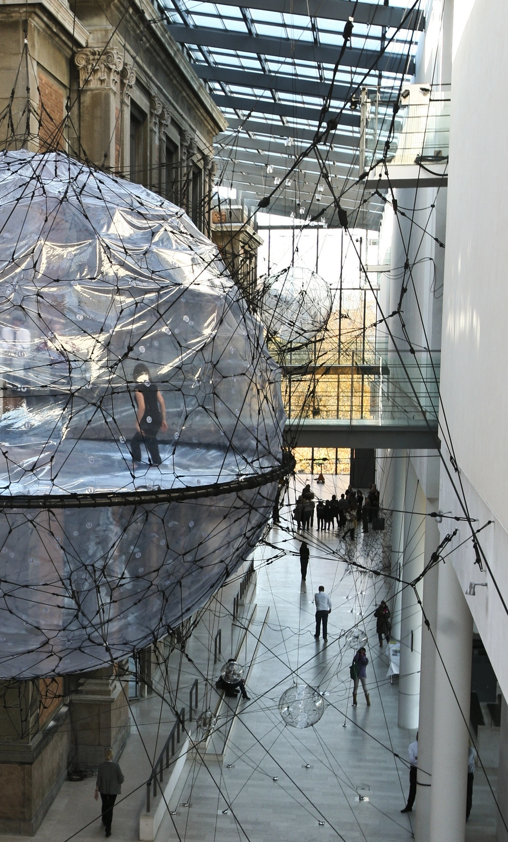 Biosphere, 2009 Acrylic, inflatable modules, bowls filled with water and tillandsia plants, moss, elastic cords, carbon fibre, water dripping system,...