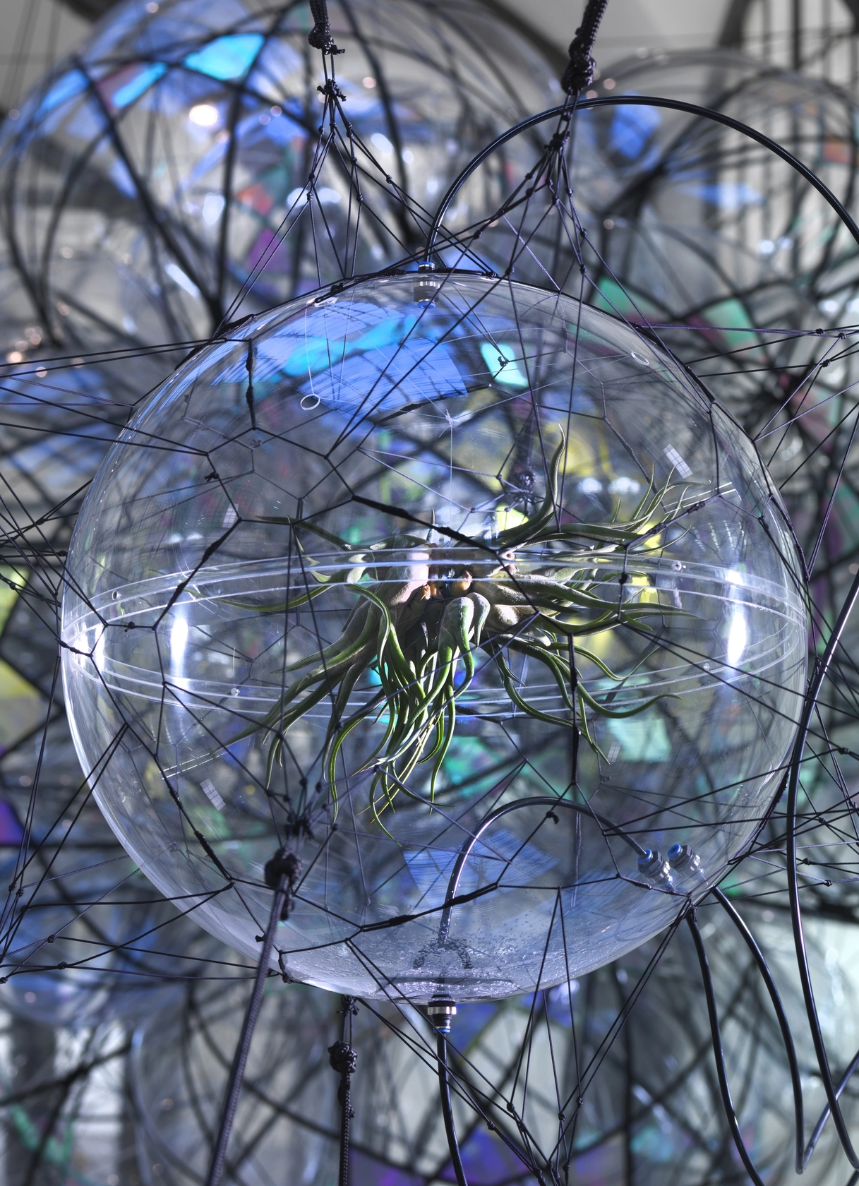 Exhibition view Cloud Cities, 2010–11 Hamburger Bahnhof, Berlin Photo © Studio Tomás Saraceno, Jens Ziehe