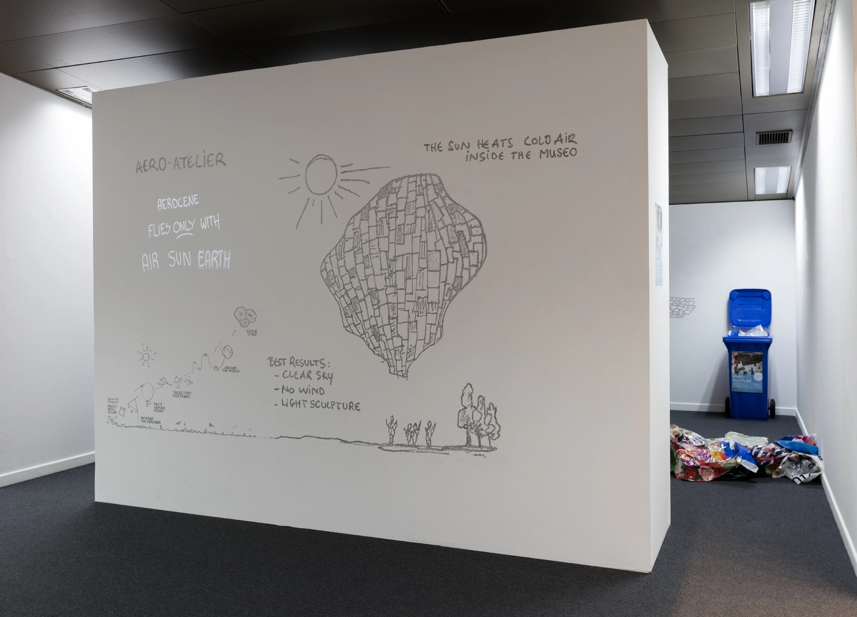 Exhibition view Aerosolar Journey, 2017 Wilhelm-Hack-Museum, Ludwigshafen Photo © Andrea Rossetti