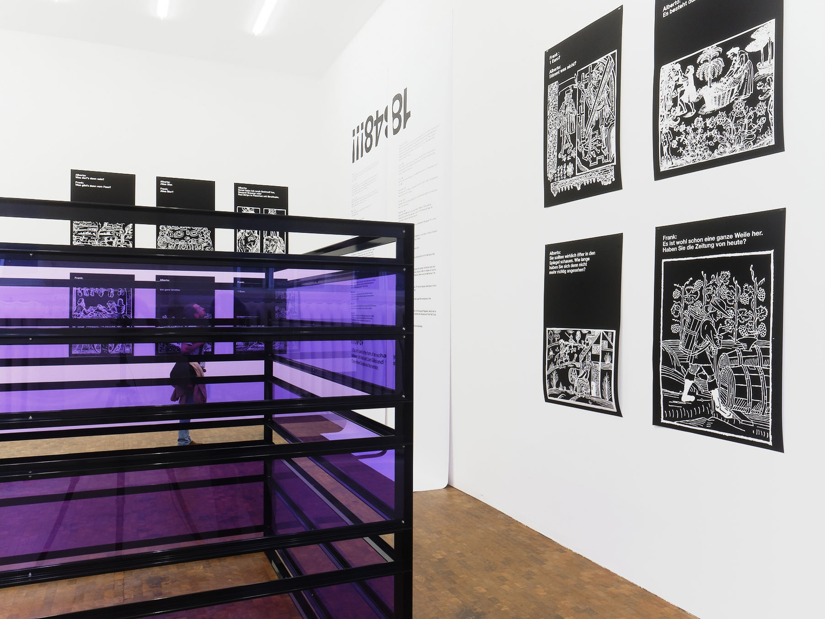 Constricted Production, 2010 (front, detail) Powder-coated aluminium, Plexiglas Anchoring the exhibition is a new aluminium and Plexiglas structure that continues...