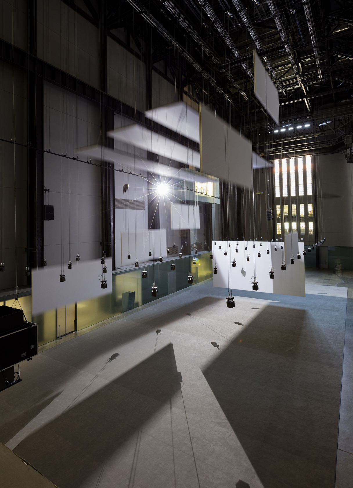 Liam Gillick & Philippe Parreno Another Day with Another Sun, 2014-16 Motor, drive, cable & DMX card, Arri light, cable,...