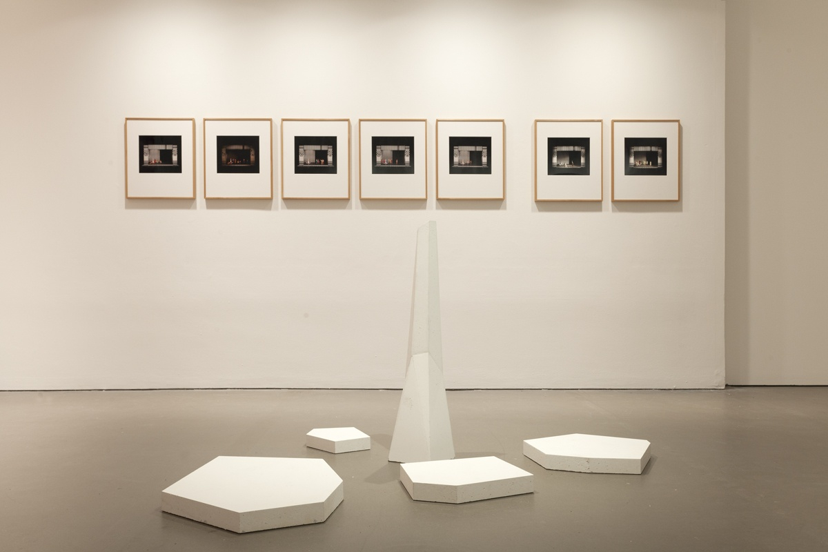 Untitled, 2005 (floor) Concrete The Alien (London), 2007 (wall) Injekprints on paper Photo © Jamie Woodley / Arnolfini