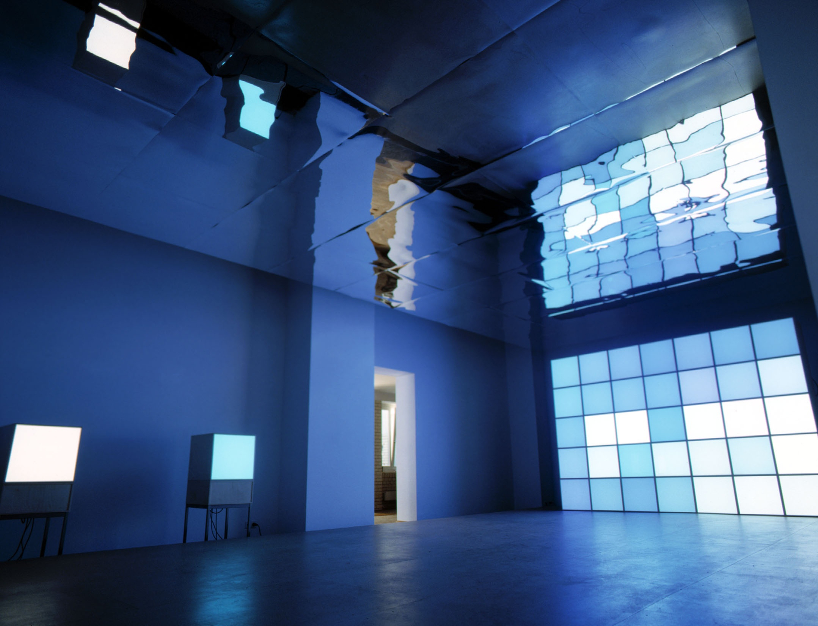 Exhibition view: Macro World: One Hour3and Canned, Schipper & Krome, Berlin, 2002. Photo &copy; Howard Sheronas