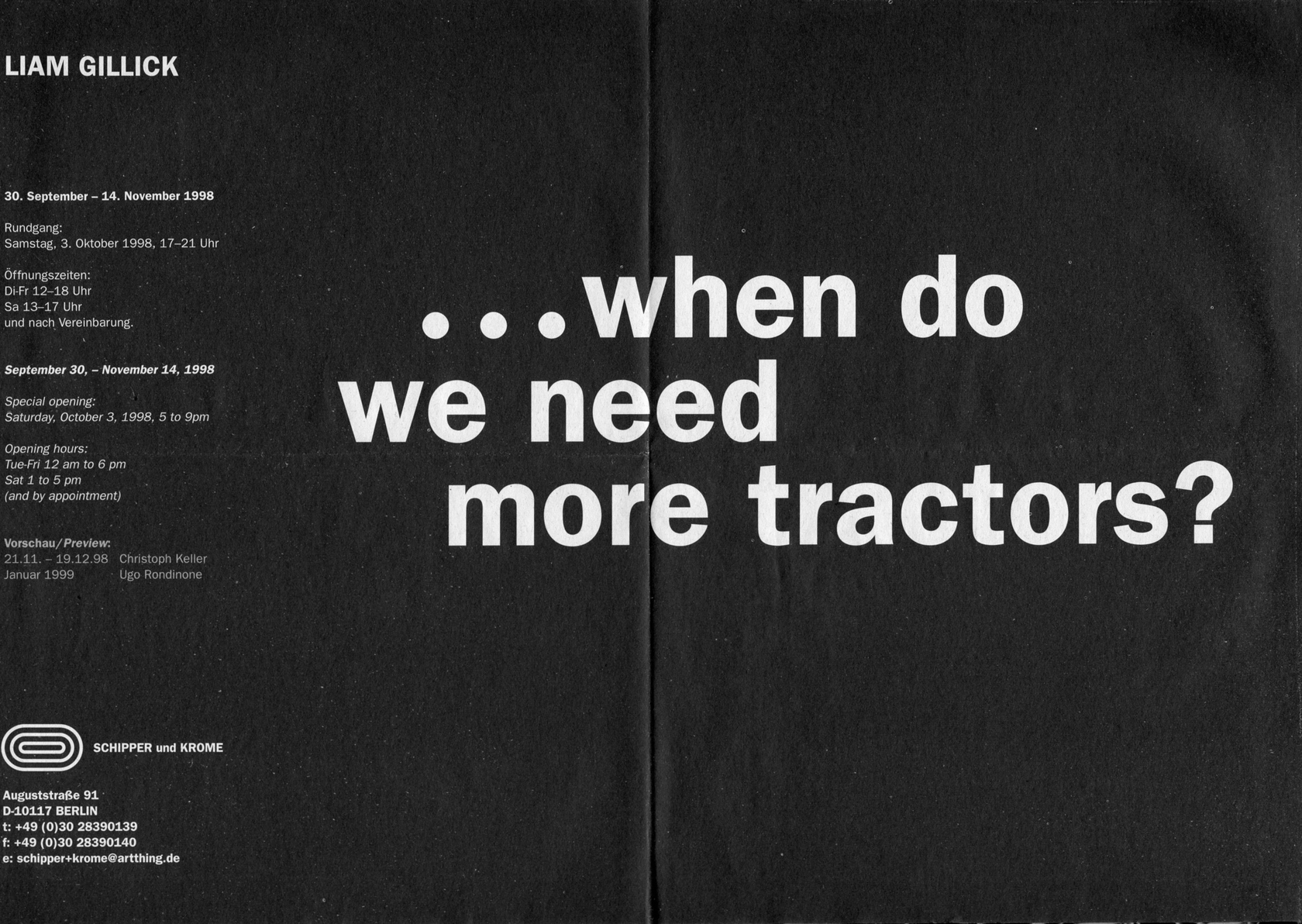 Original exhibition invitation (recto)