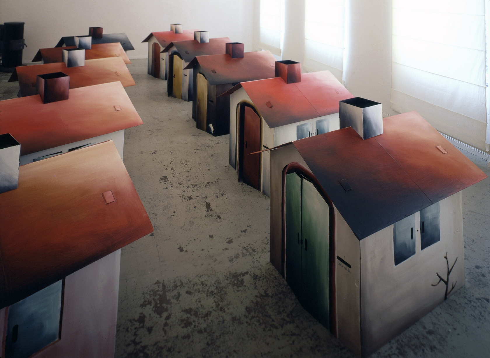 Andreas Schulze, Häuser, 1989 (detail). Exhibition view: Häuser, Esther Schipper, Cologne, 1989. Photo © Michael Trier