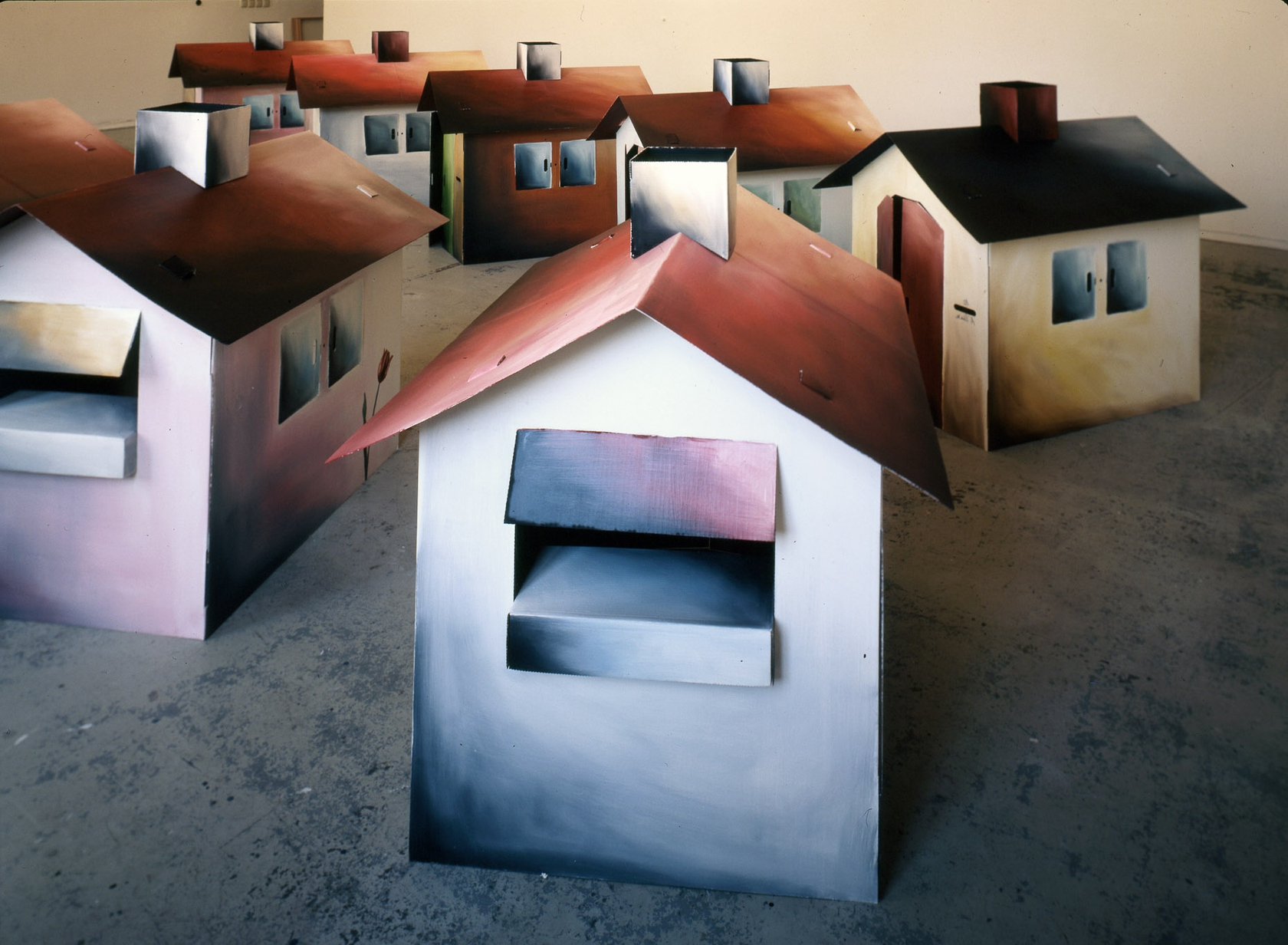 Andreas Schulze, Häuser, 1989 (detail). Exhibition view: Häuser, Esther Schipper, Cologne, 1989. Photo © Michael Trier