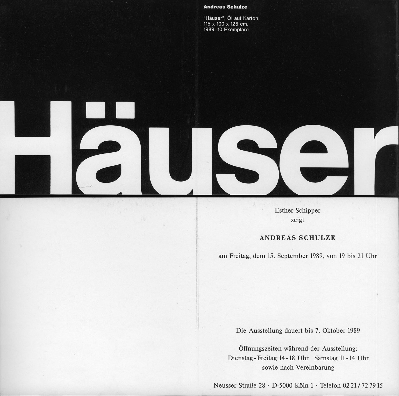 Original exhibition invitation (recto / verso)