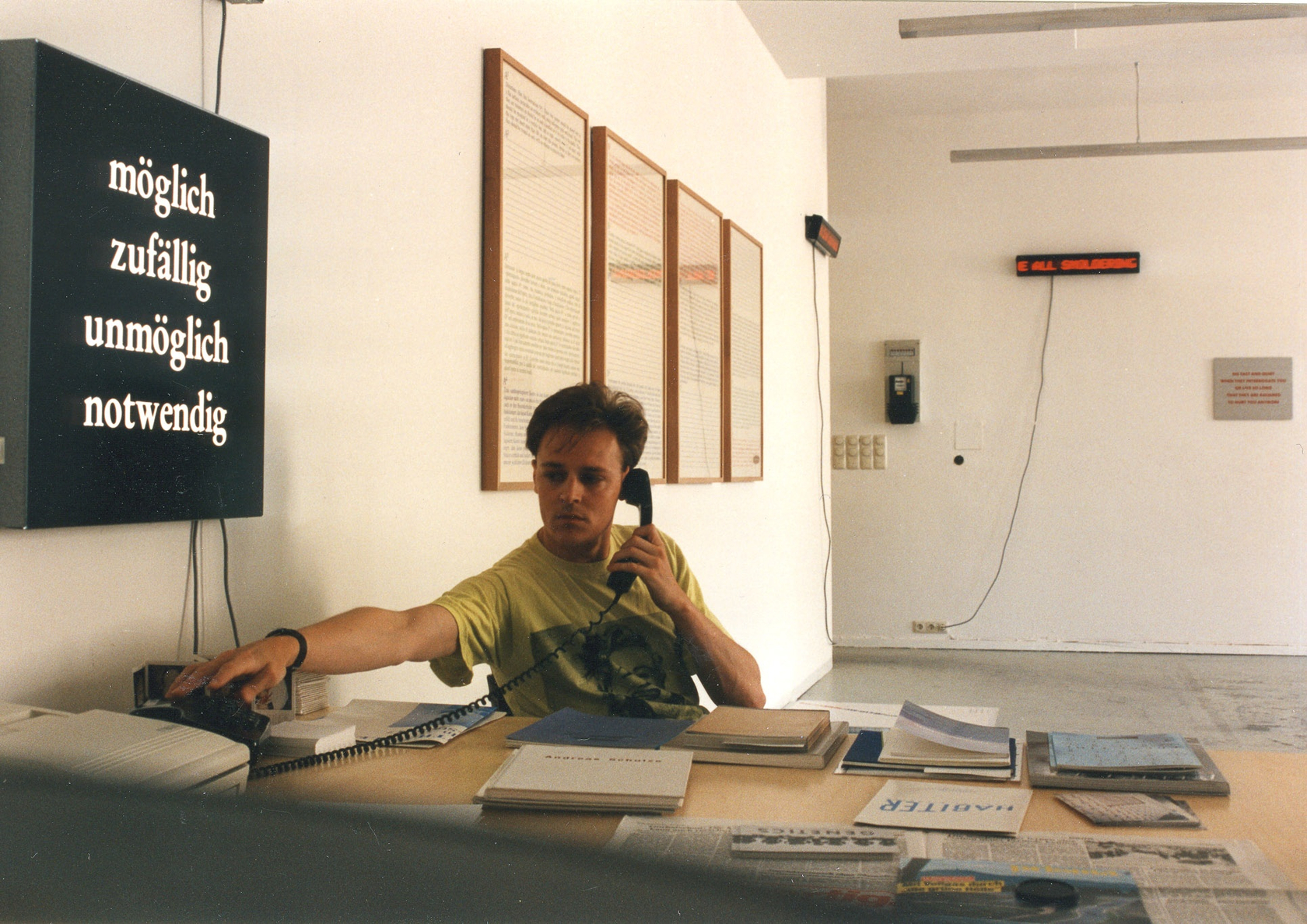 Exhibition view: Genetics, Esther Schipper, Cologne, 1989. Photo &copy; Lothar Schnepf