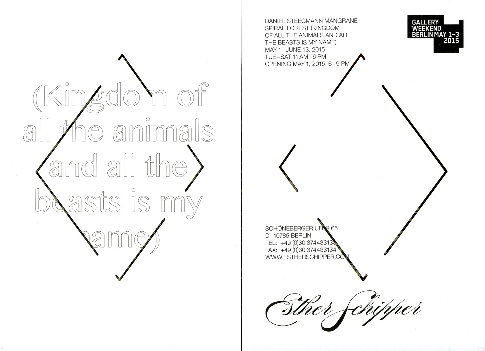 Original exhibition invitation (recto / verso)