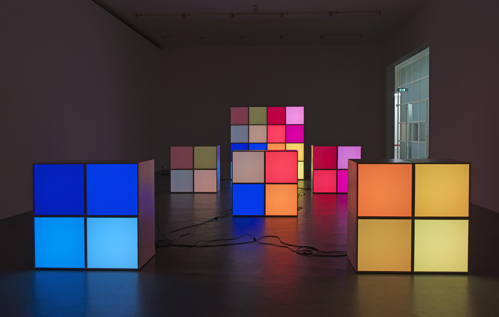 Exhibition view: Angela Bulloch, SHORT BIG DRAMA, Witte de With Center for Contemporary Art, Rotterdam, 2012. Photo © Bob Goedewaagen