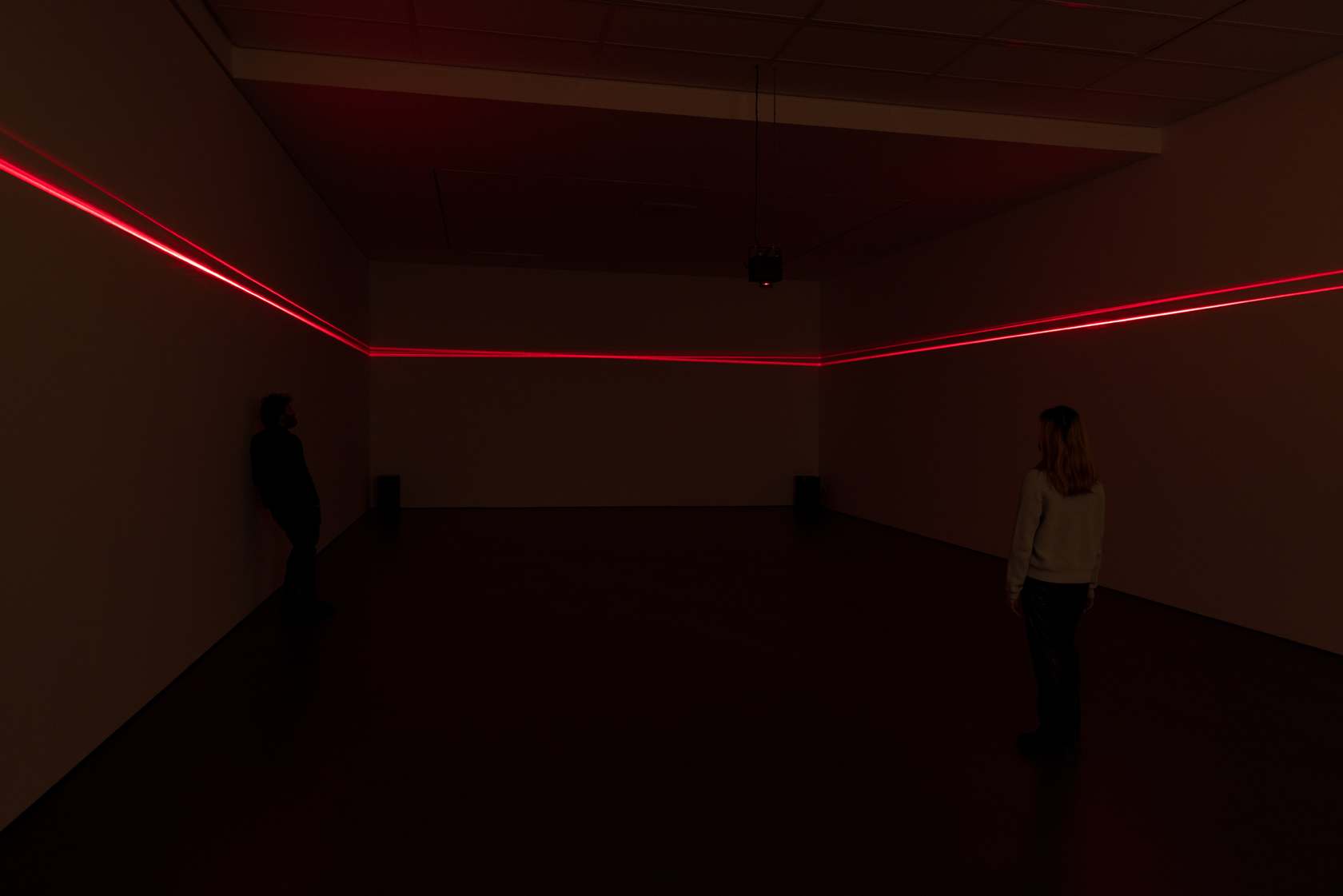 Grönlund-Nisunen, Scattered Horizon, 2023. Light and sound environment, laser projector, speakers, controller, dimensions variable. Exhibition view: Grönlund-Nisunen | Ryoji Ikeda...