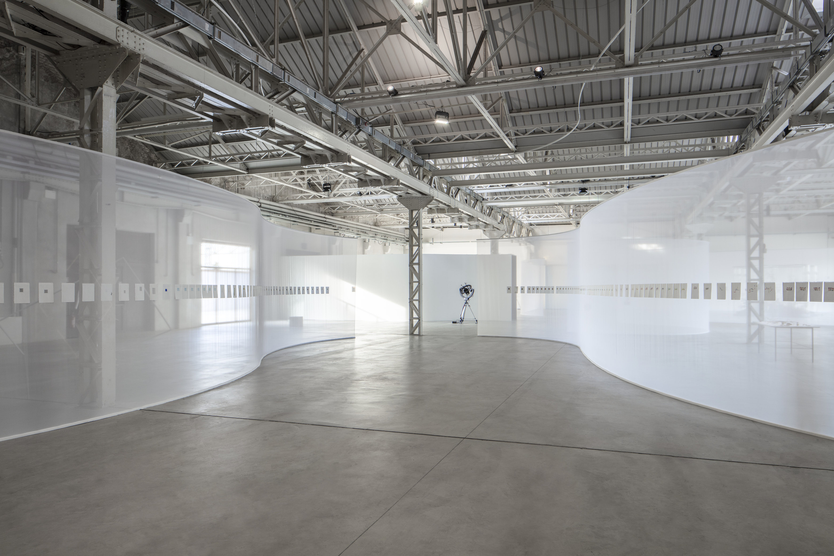 Exhibition view: Daniel Steegmann Mangrané: A Leaf-Shaped Animal Draws The Hand, Pirelli HangarBicocca, Milan, 2019. Photo © Agostino Osio
