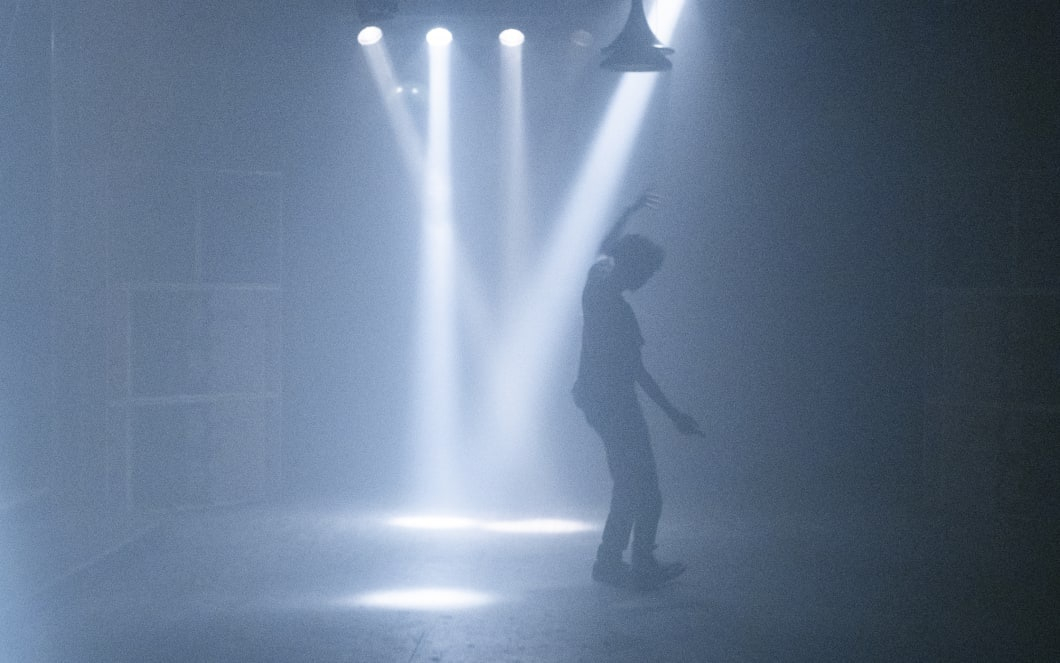 Ari Benjamin Meyers, K Club, 2019, performance, environment, neon sign, 2 12-inch LP vinyl records, dimensions variable, neon sign: 106...