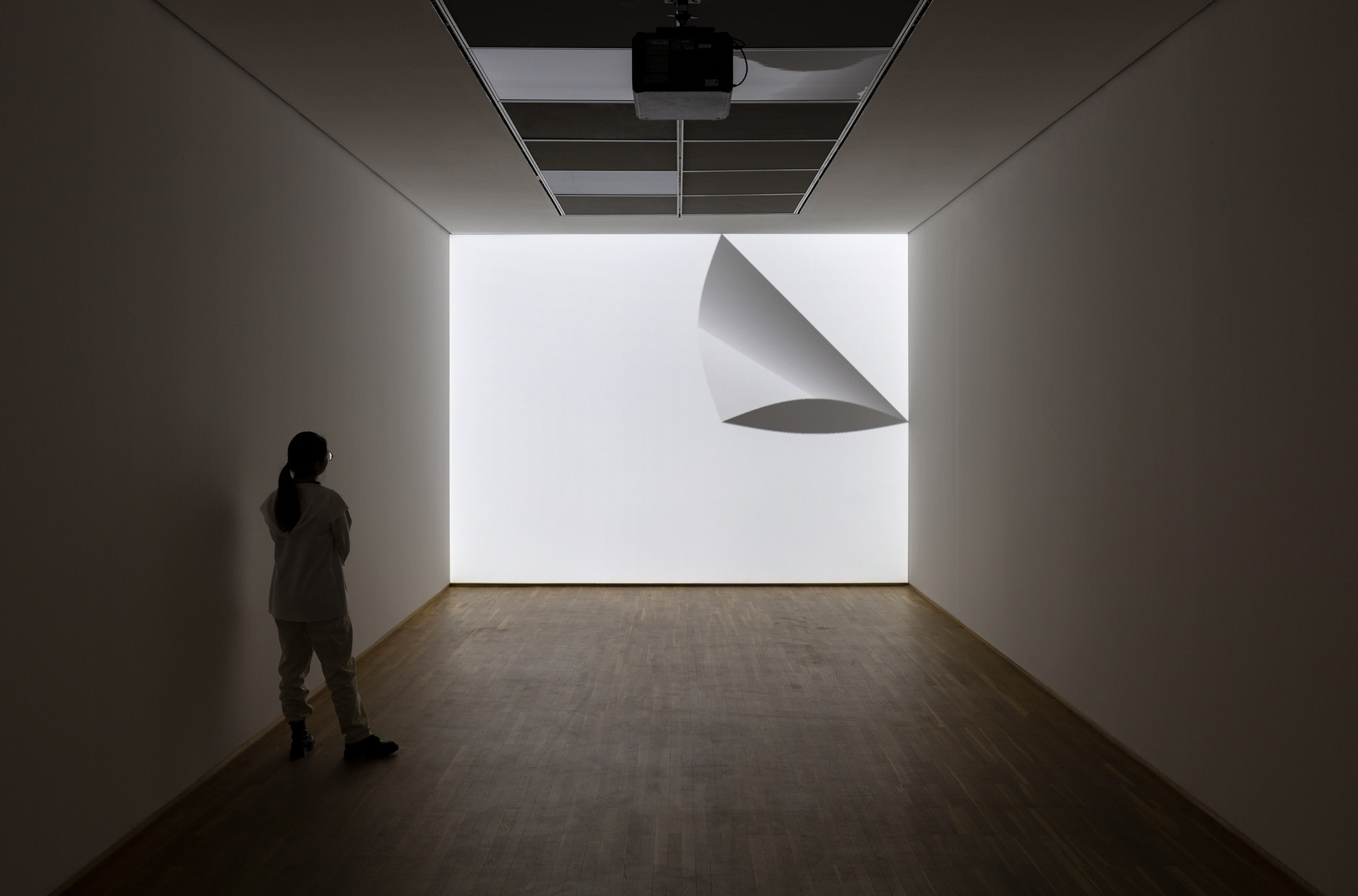 Ceal Floyer, Peel, 2003 DVD-projection/installation (silent loop), DVD, DVD-player, projector Exhibition view: Under Construction, Hamburger Bahnhof, Berlin, 2022 Photo ©...