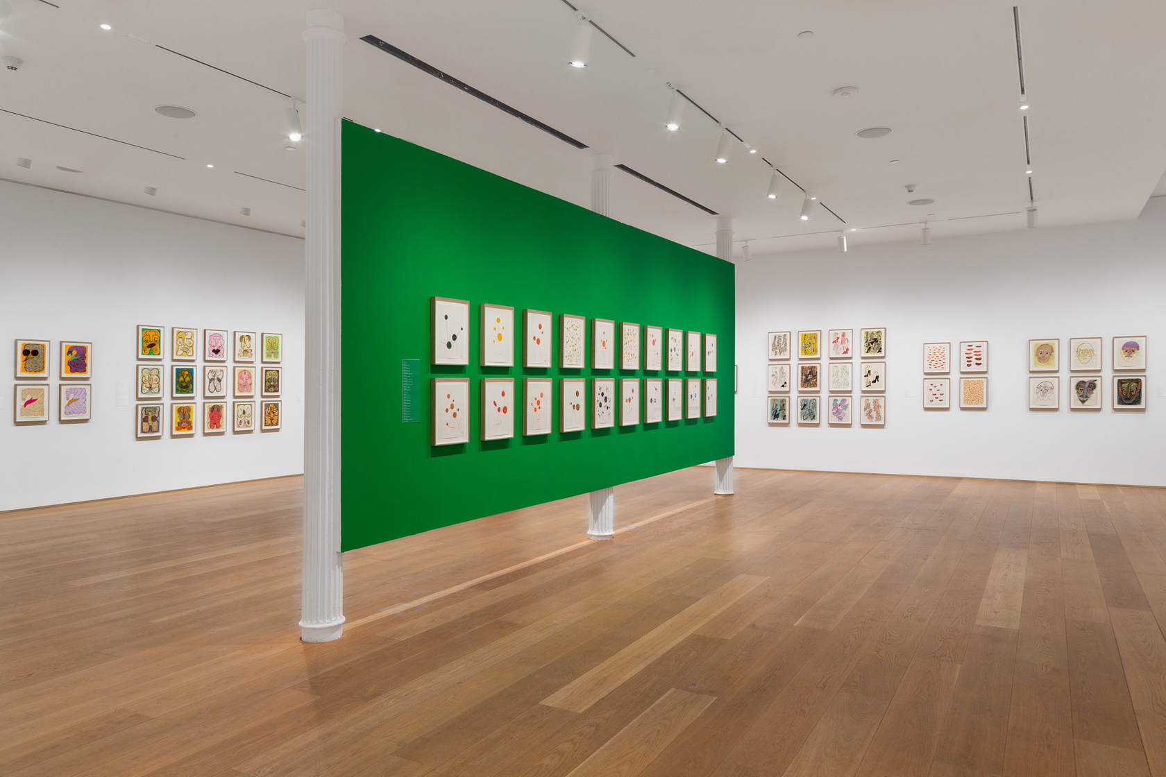 Exhibition view: Ecce Homo: The Drawings of General Idea, The Drawing Center, New York, 2022. Photo &copy; Daniel Terna
