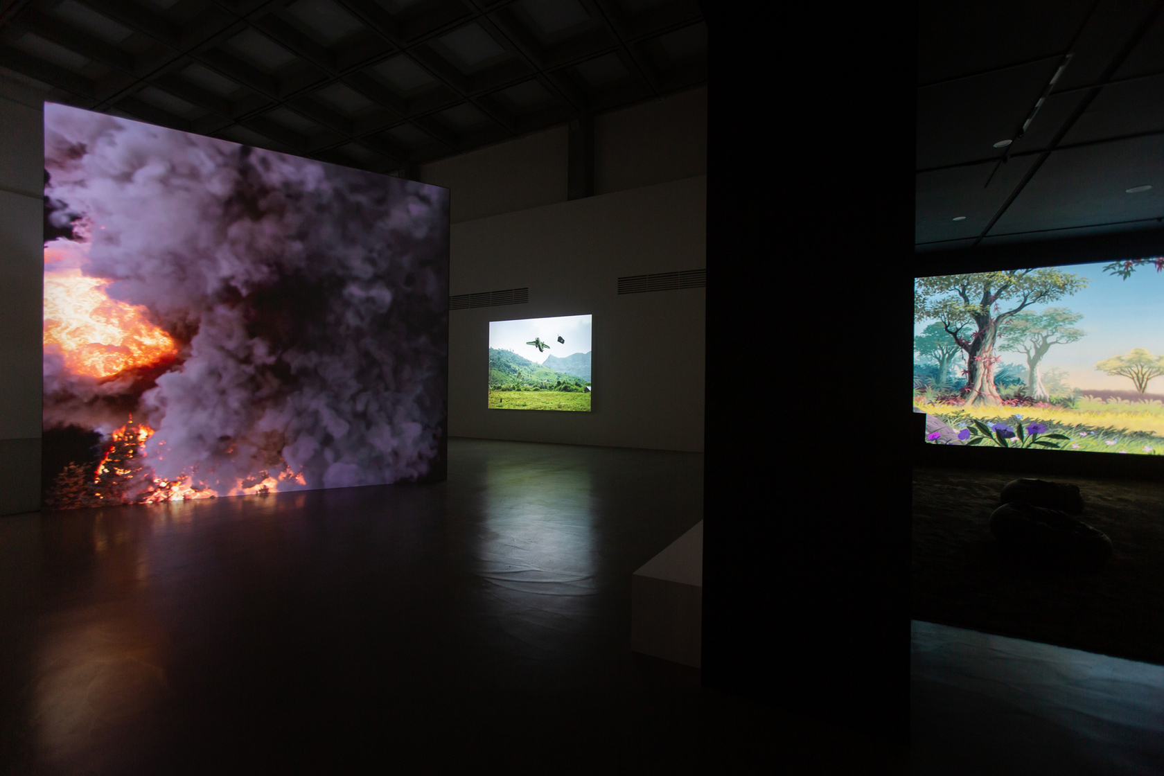 Exhibition view: David Claerbout, Meditation in Peace. Meditation in Pieces, Taipei Fine Arts Museum, Taipei, 2023. Courtesy the artist and...