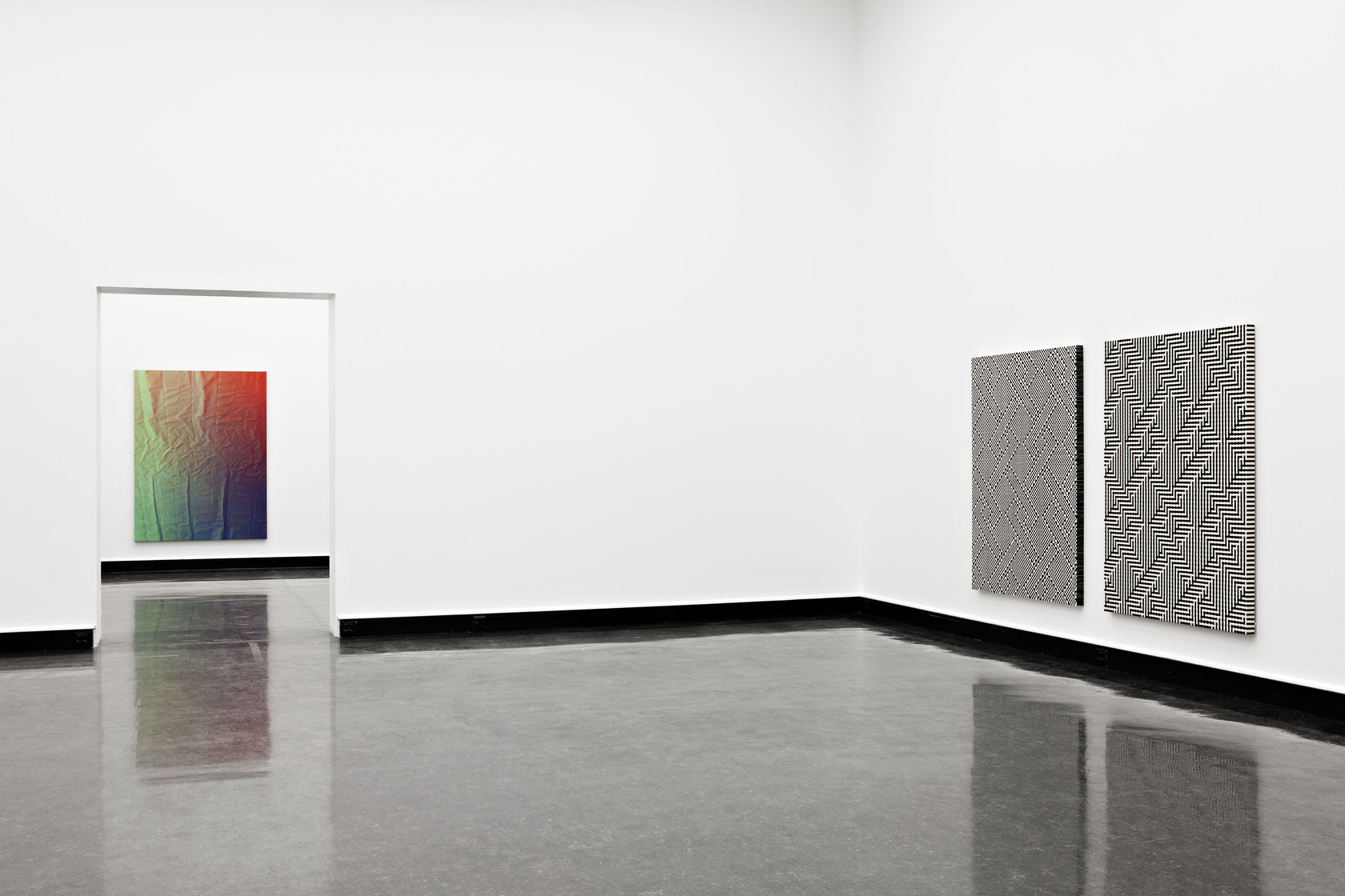 Installation view, Tauba Auerbach, Tetrachromat, Wiels, Brussels, 2013. © Tauba Auerbach. Courtesy the artist and STANDARD (OSLO), Oslo. Photo: Vegard...