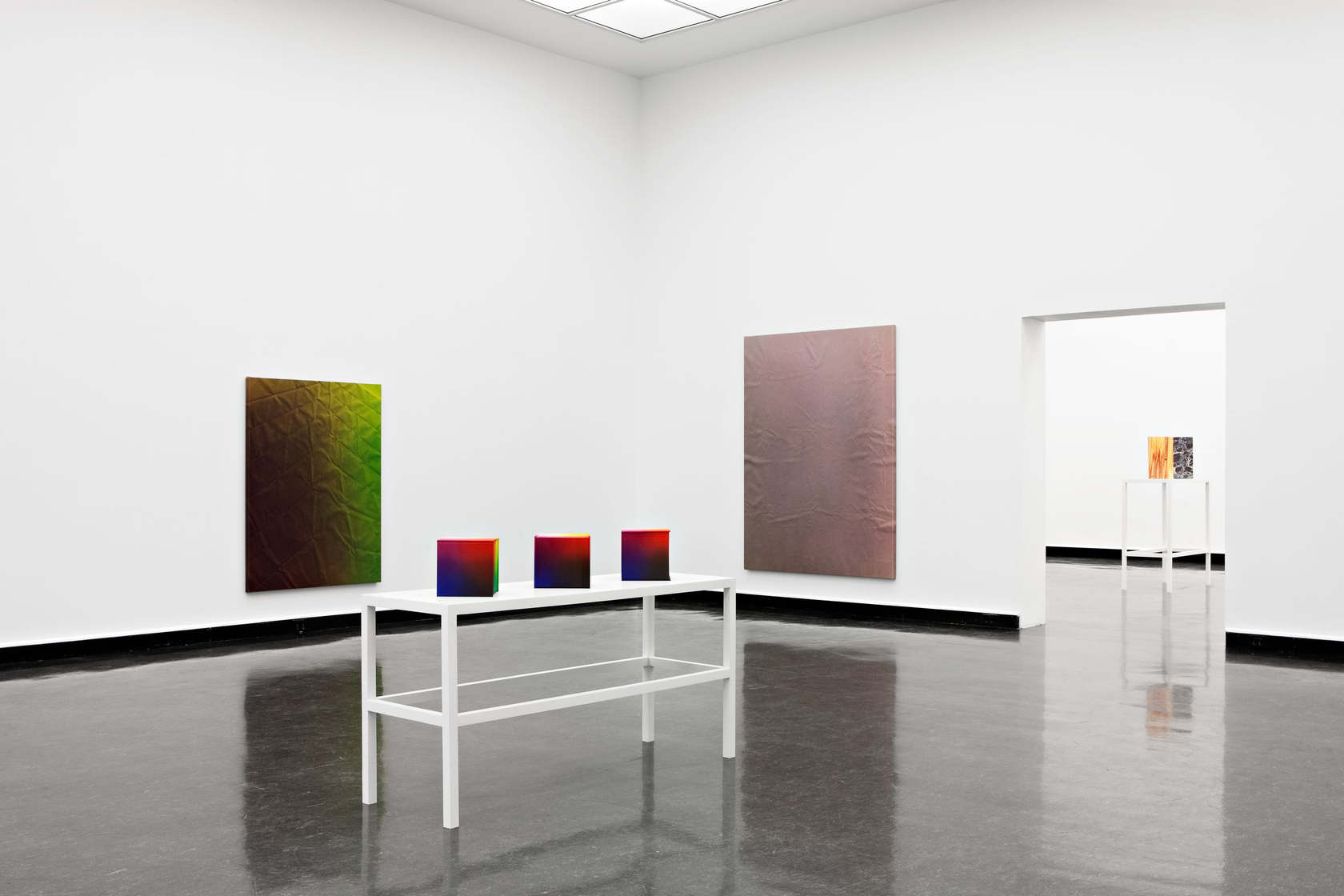 Installation view, Tauba Auerbach, Tetrachromat, Wiels, Brussels, 2013. © Tauba Auerbach. Courtesy the artist and STANDARD (OSLO), Oslo. Photo: Vegard...
