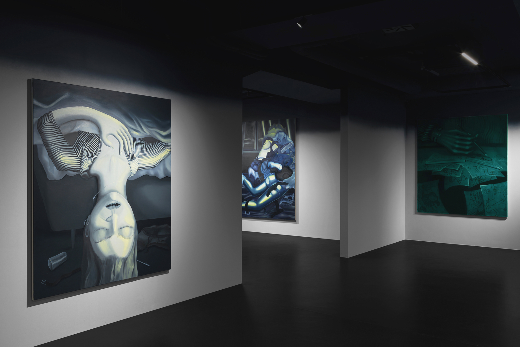 Exhibition view: A Dreamlike Pandemic: The Paintings of Karolina Jabłońska, Krupa Art Foundation, Wrocław, 2025. Photo &copy; Alicja Kielan /...