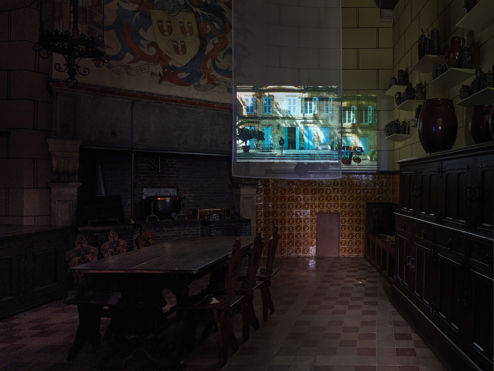 Exhibition view: David Claerbout, At the window / Feel the heartbeat of history, Gaasbeek Castle, Lennik, 2025. Photo © Alex...