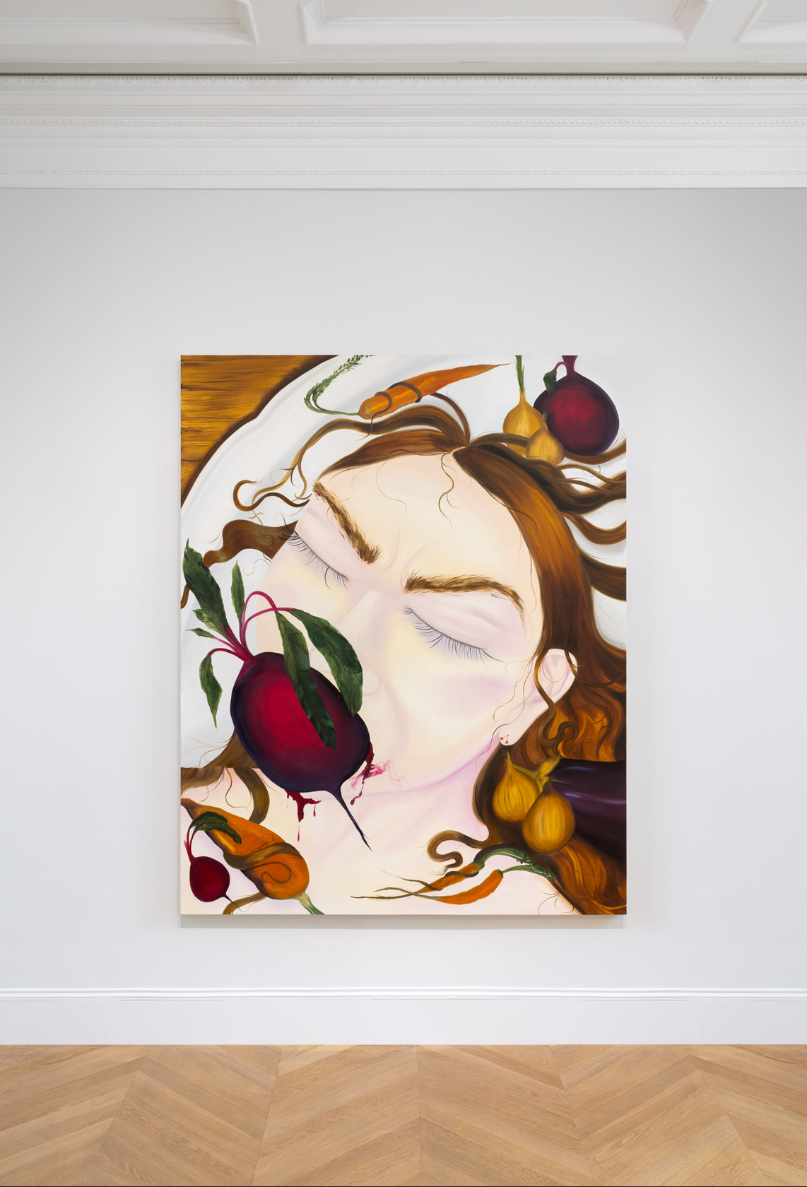 Karolina Jabłońska, Head on a Plate, 2025 Oil on canvas 200 x 160 cm Exhibition view: Karolina Jabłońska, Jarred Kitchen,...