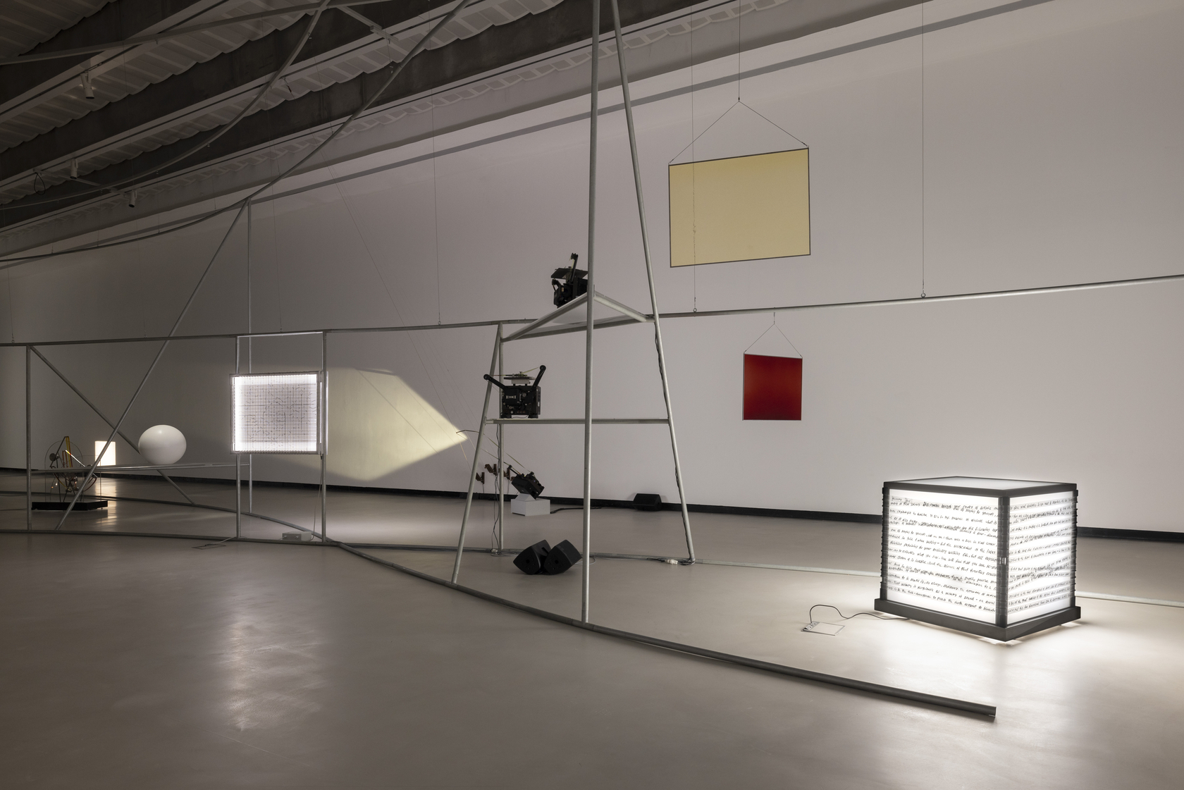 Exhibition view: Rosa Barba, Frame Time Open, MAXXI, Rome. Photo @ Andrea Rossetti